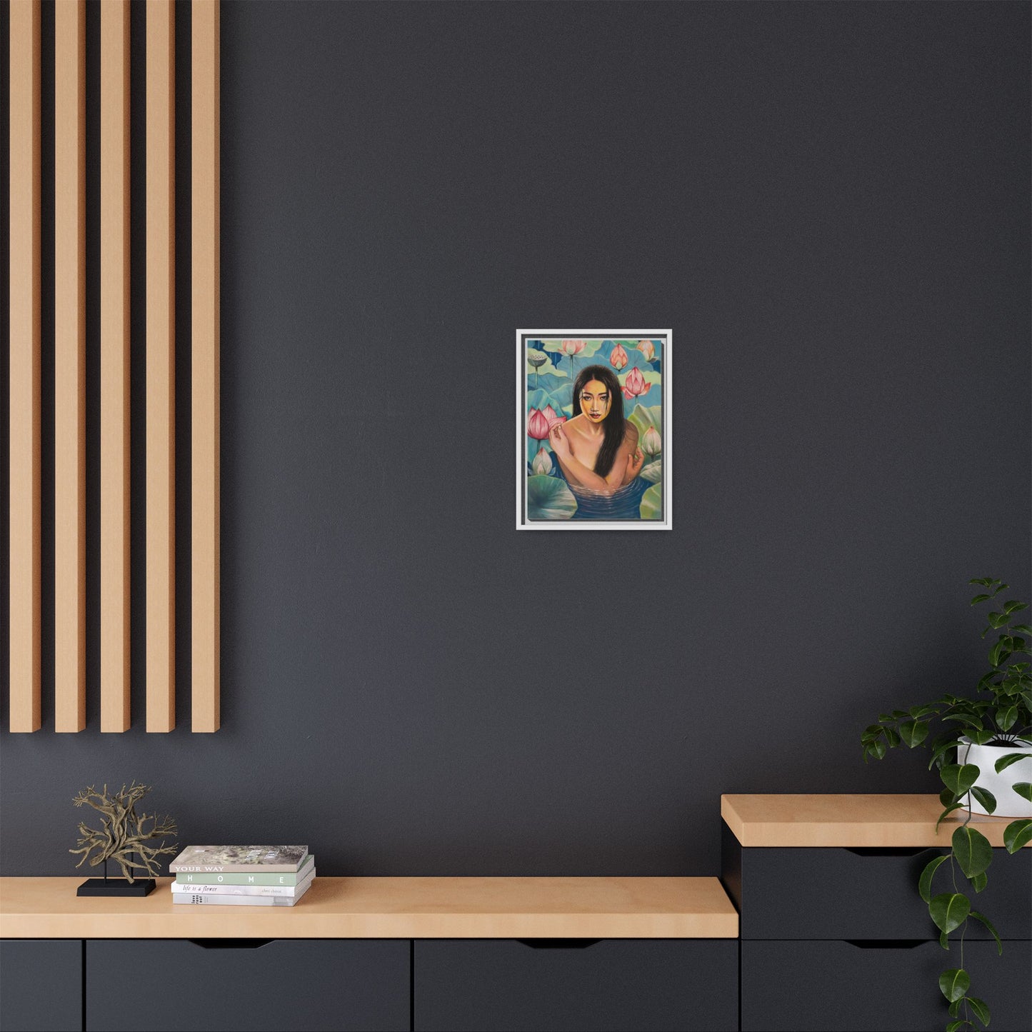 Lotus in Bloom (2024) - Framed Canvas Print