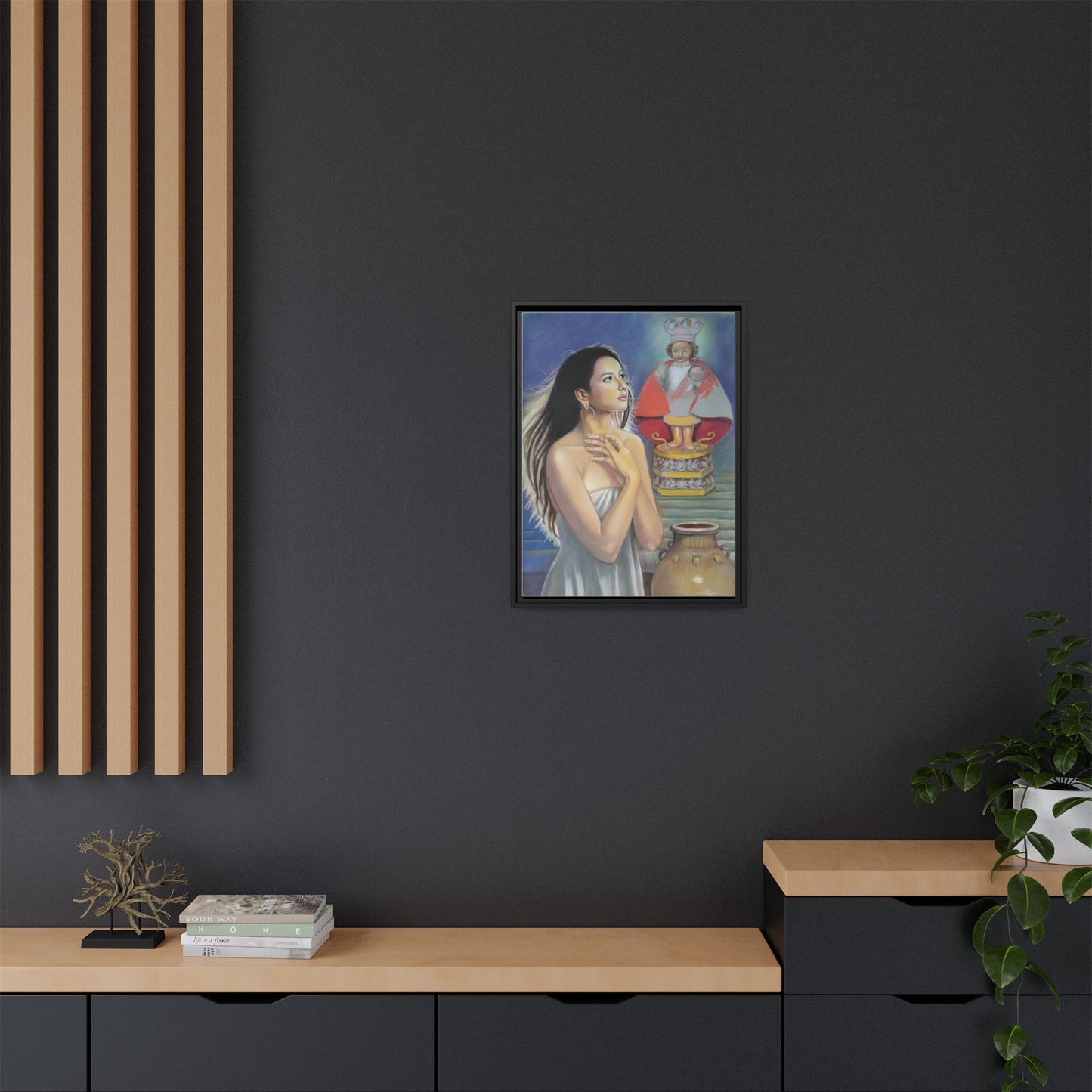 Sto. Niño and Queen Juana - Framed Canvas Print