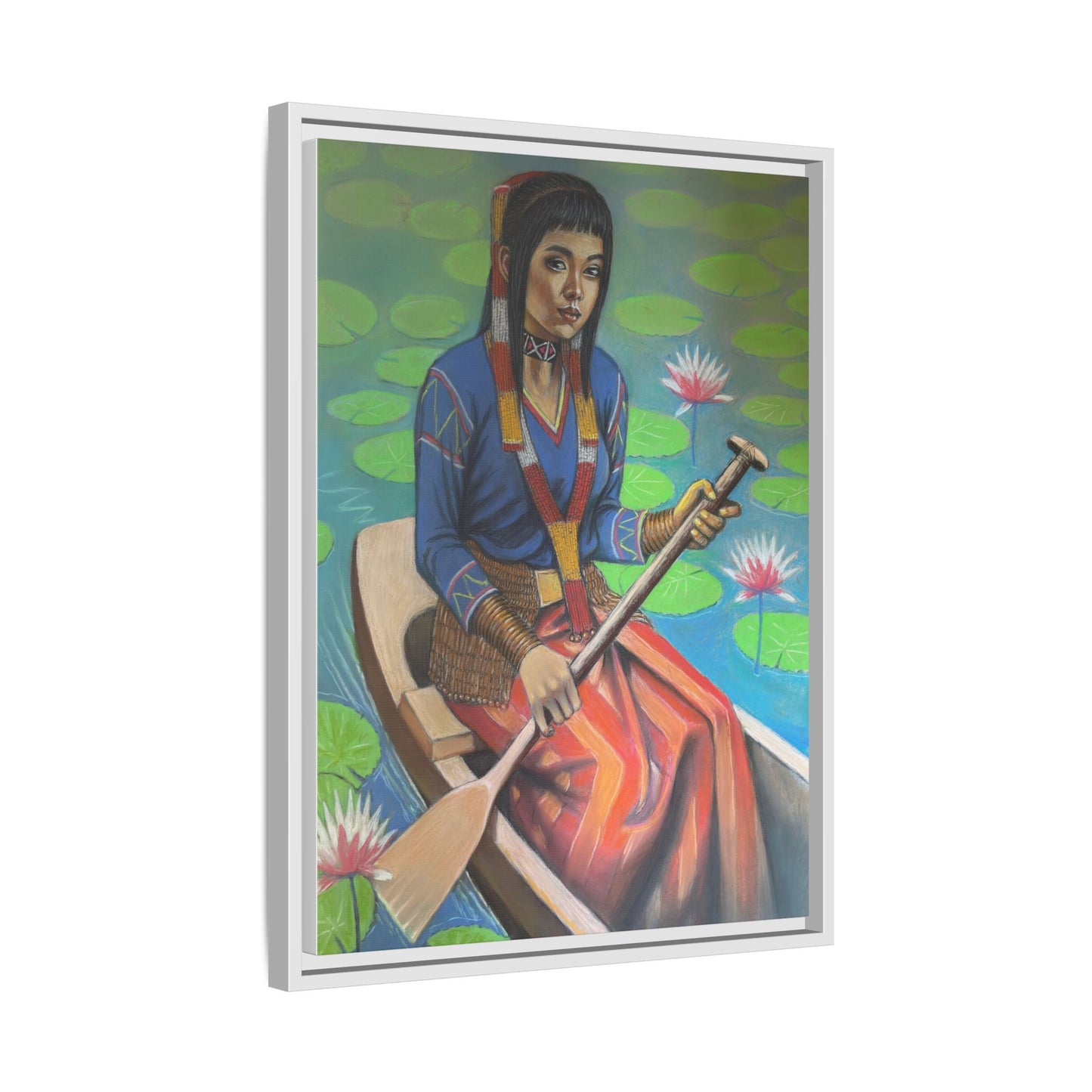 A T'boli Maiden in a Boat (2018)- Framed Canvas Print