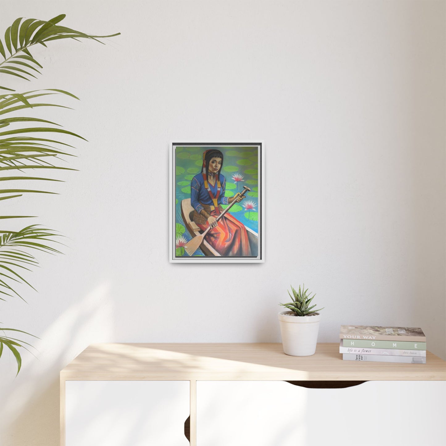 A T'boli Maiden in a Boat (2018)- Framed Canvas Print
