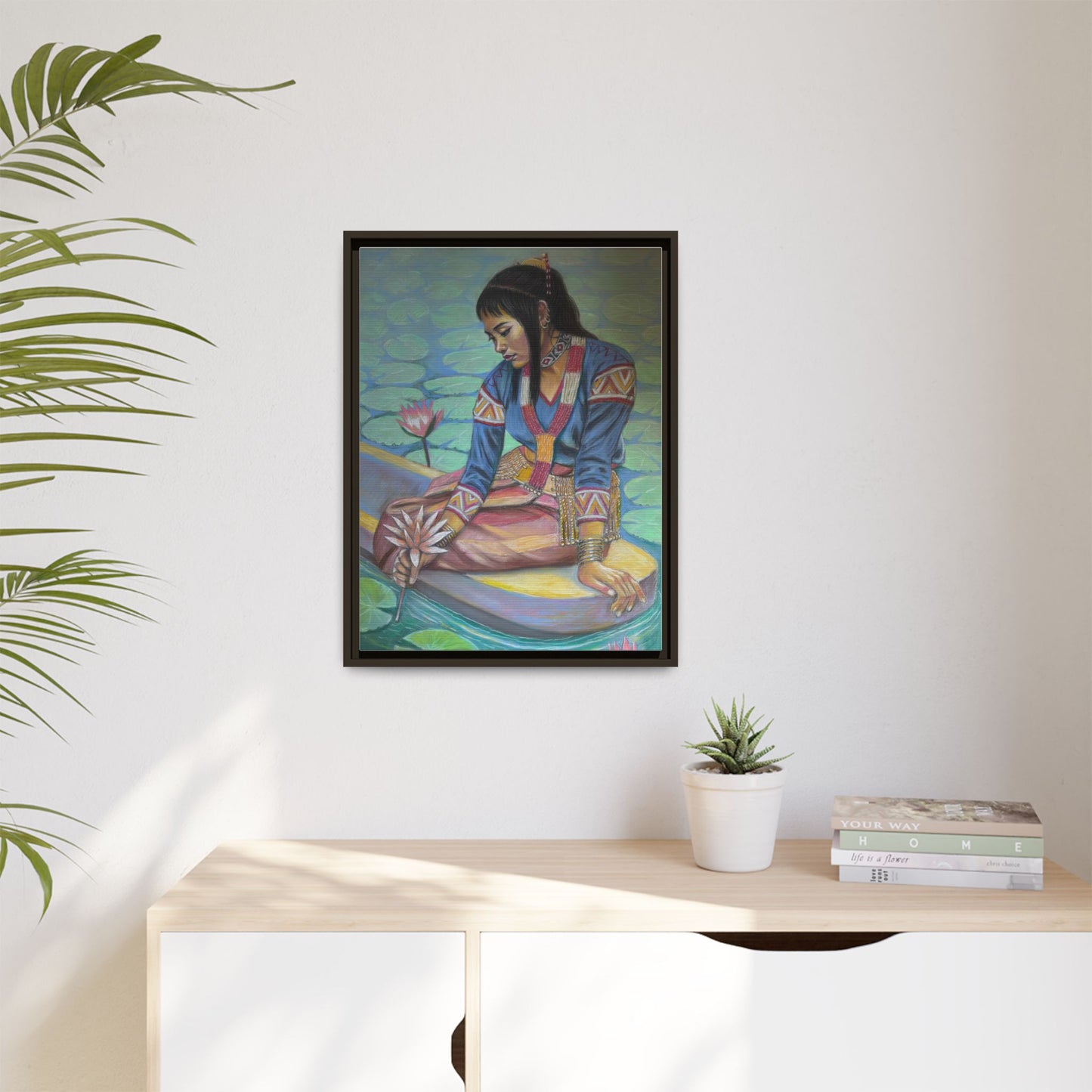 A T'boli Maiden in a Boat (2018)- Framed Canvas Print