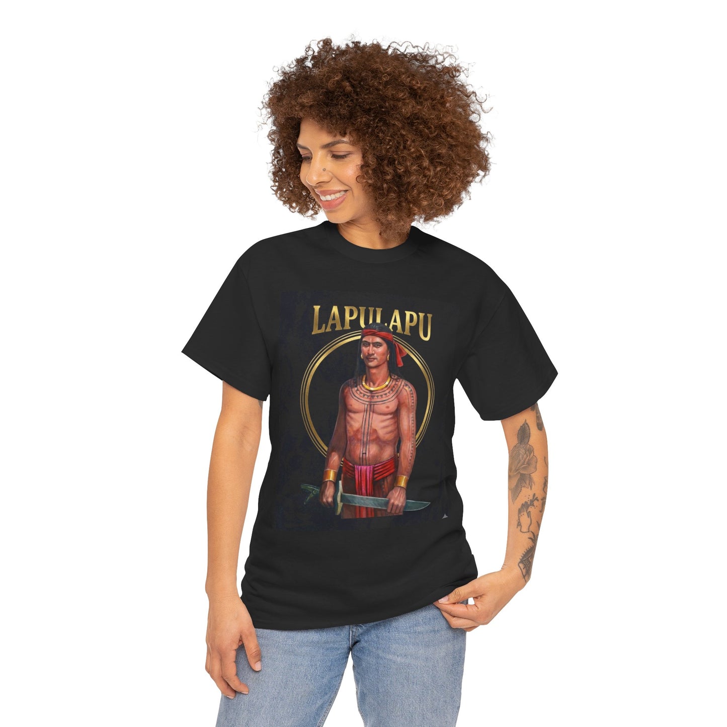 Lapulapu Warrior Black T-Shirt, Filipino Hero Graphic Tee
