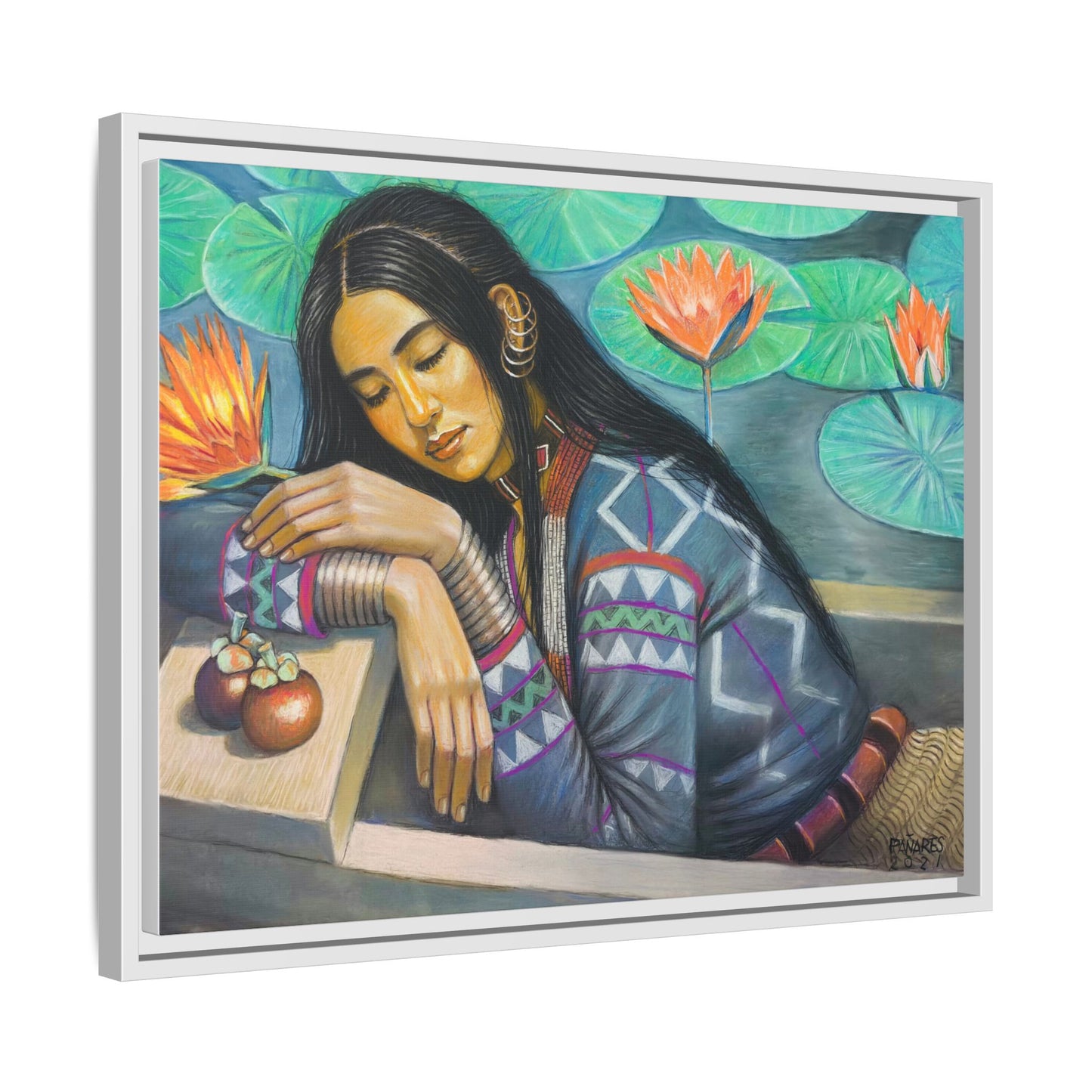 T'boli Girl by the Lake (2021)- Framed Canvas Print