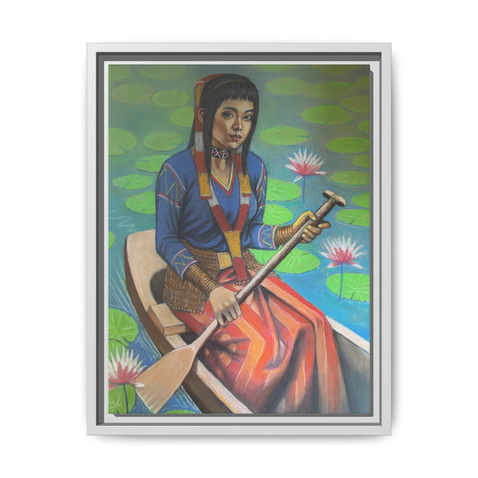 A T'boli Maiden in a Boat (2018)- Framed Canvas Print