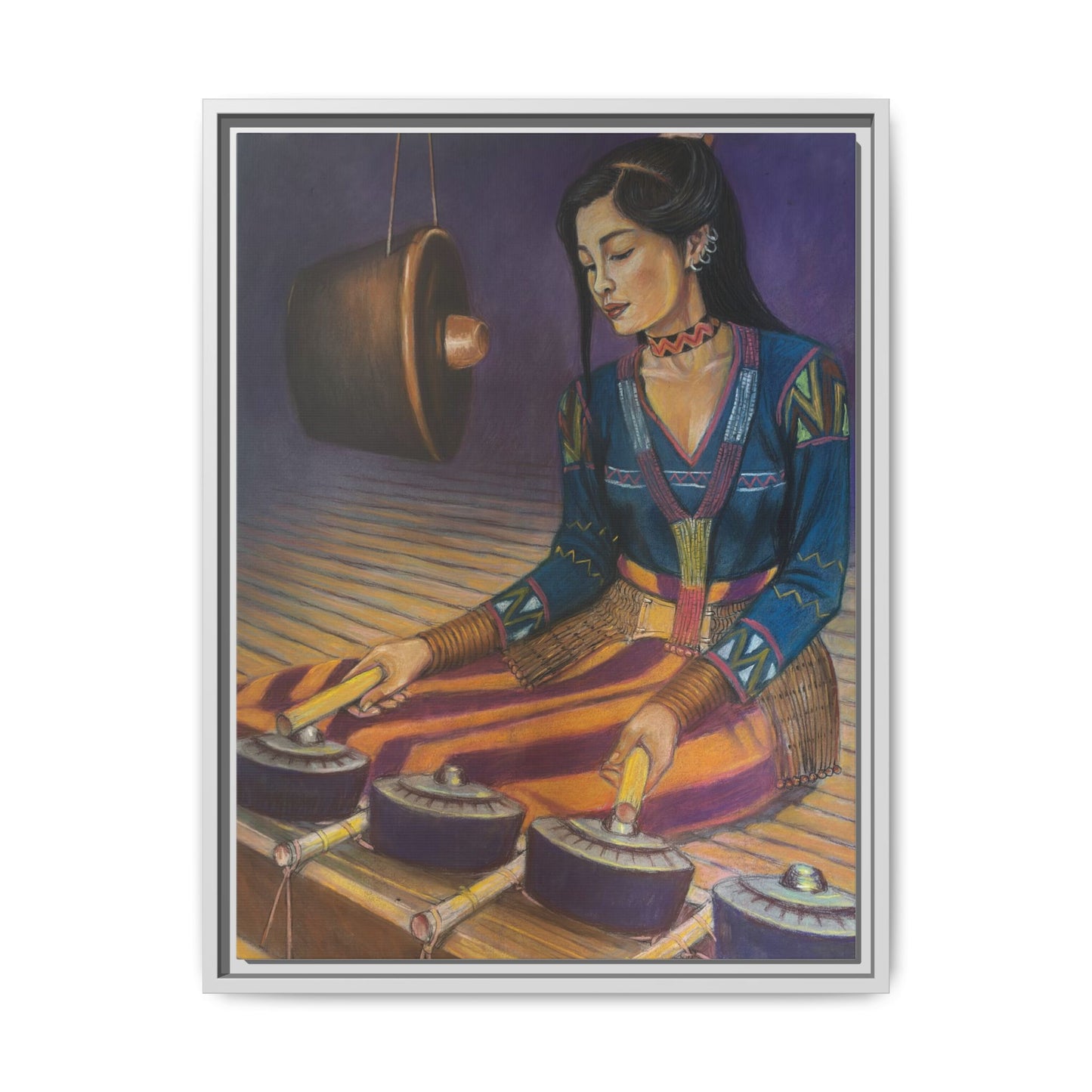 A T'boli Musician (2018) - Framed Canvas Print