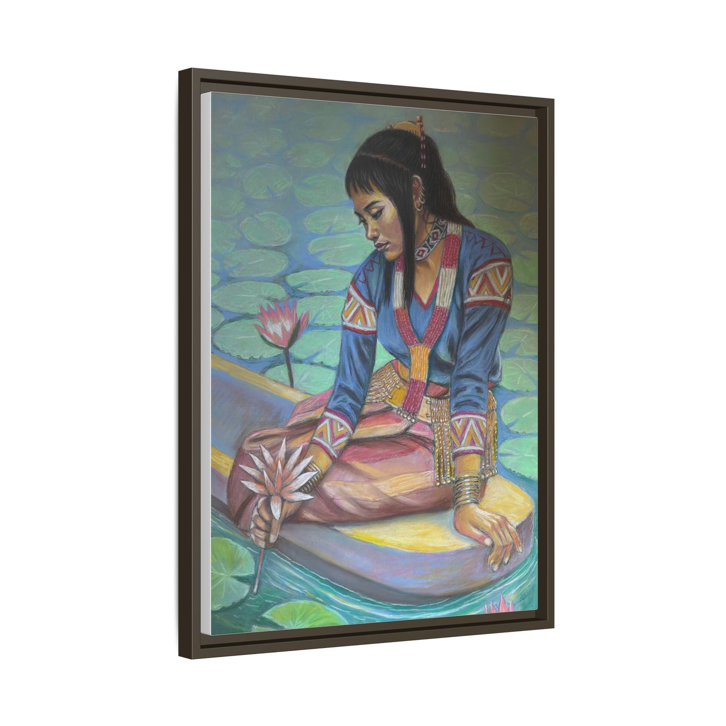 A T'boli Maiden in a Boat (2018)- Framed Canvas Print