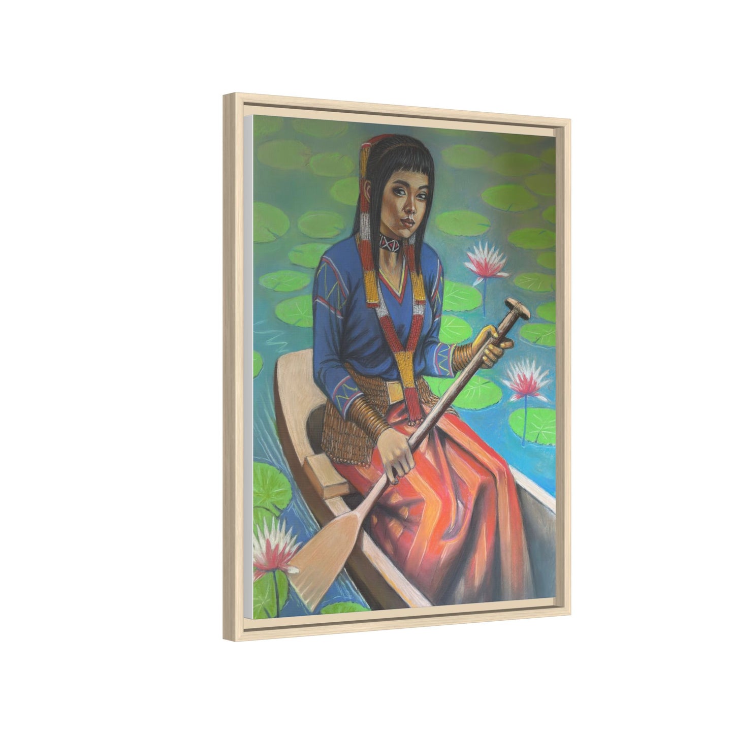 A T'boli Maiden in a Boat (2018)- Framed Canvas Print