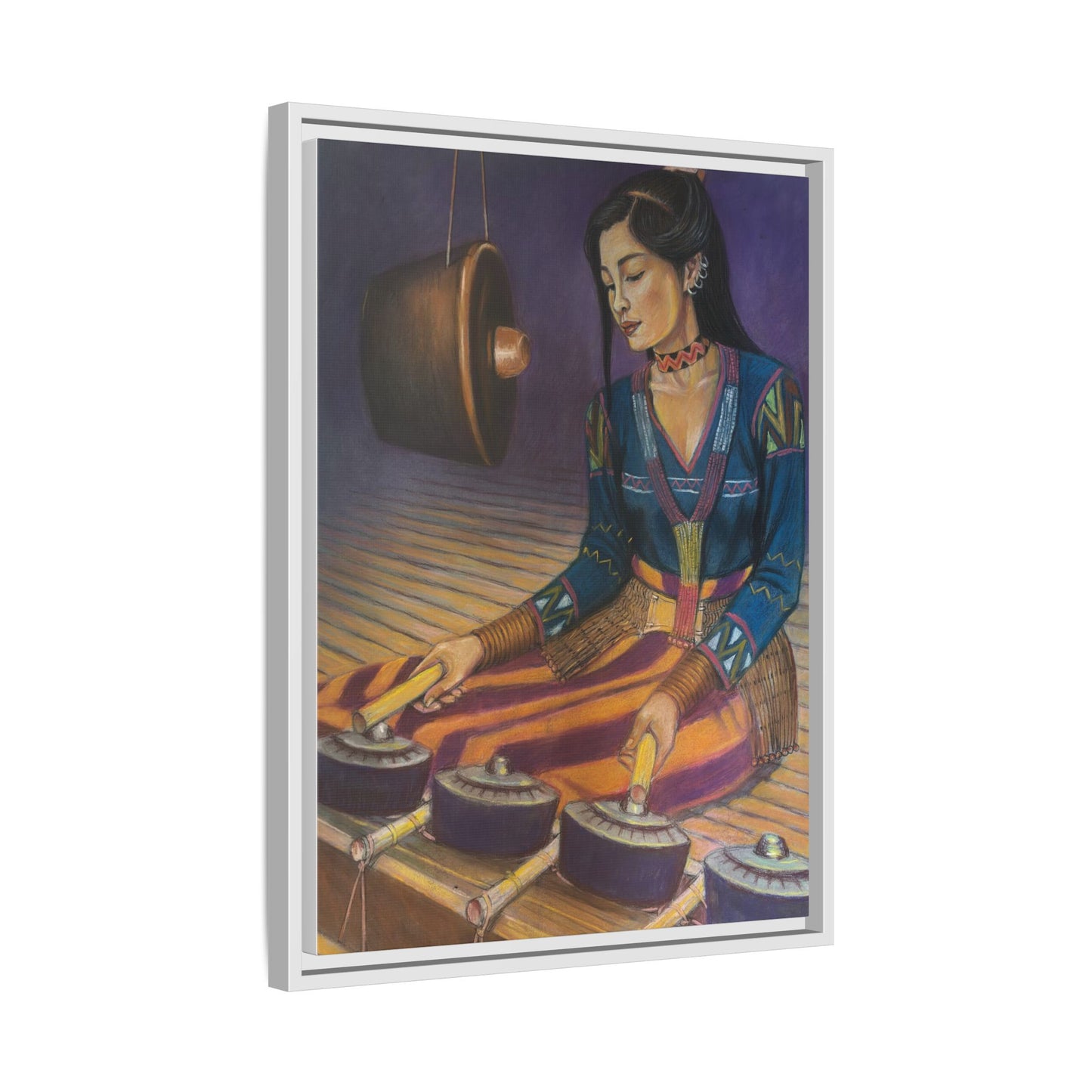 A T'boli Musician (2018) - Framed Canvas Print
