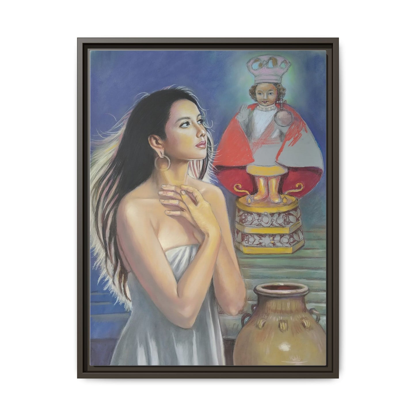 Sto. Niño and Queen Juana - Framed Canvas Print