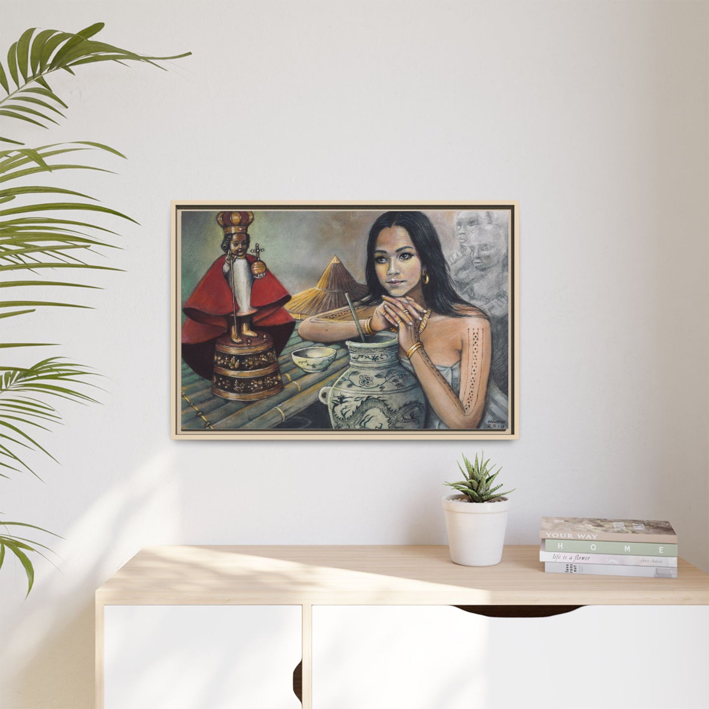 Sto. Niño and a Sugbuana - Framed Canvas Print