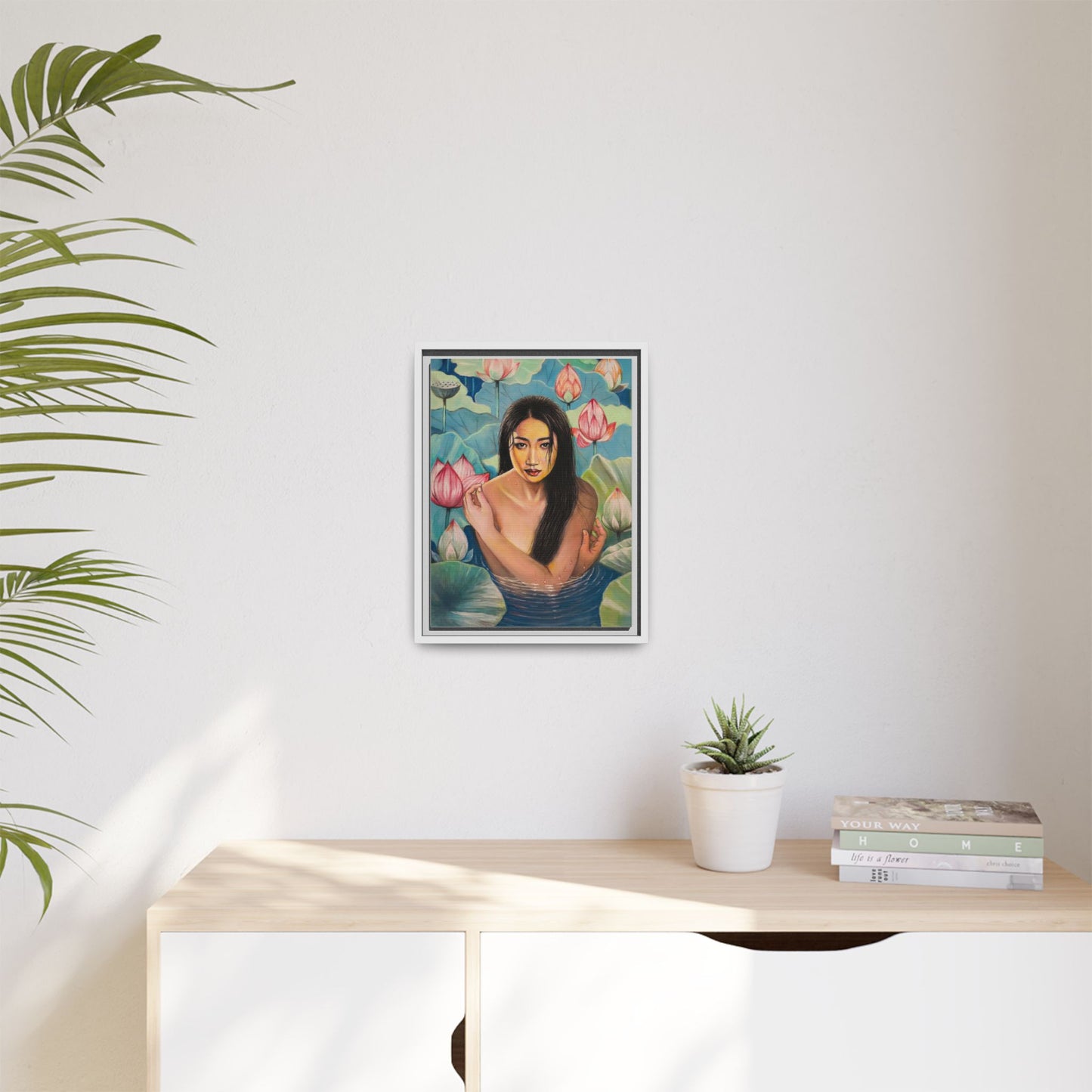 Lotus in Bloom (2024) - Framed Canvas Print