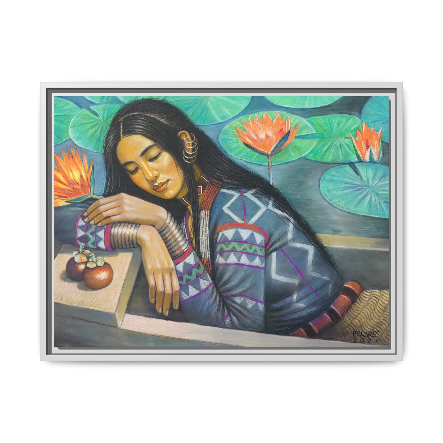 T'boli Girl by the Lake (2021)- Framed Canvas Print