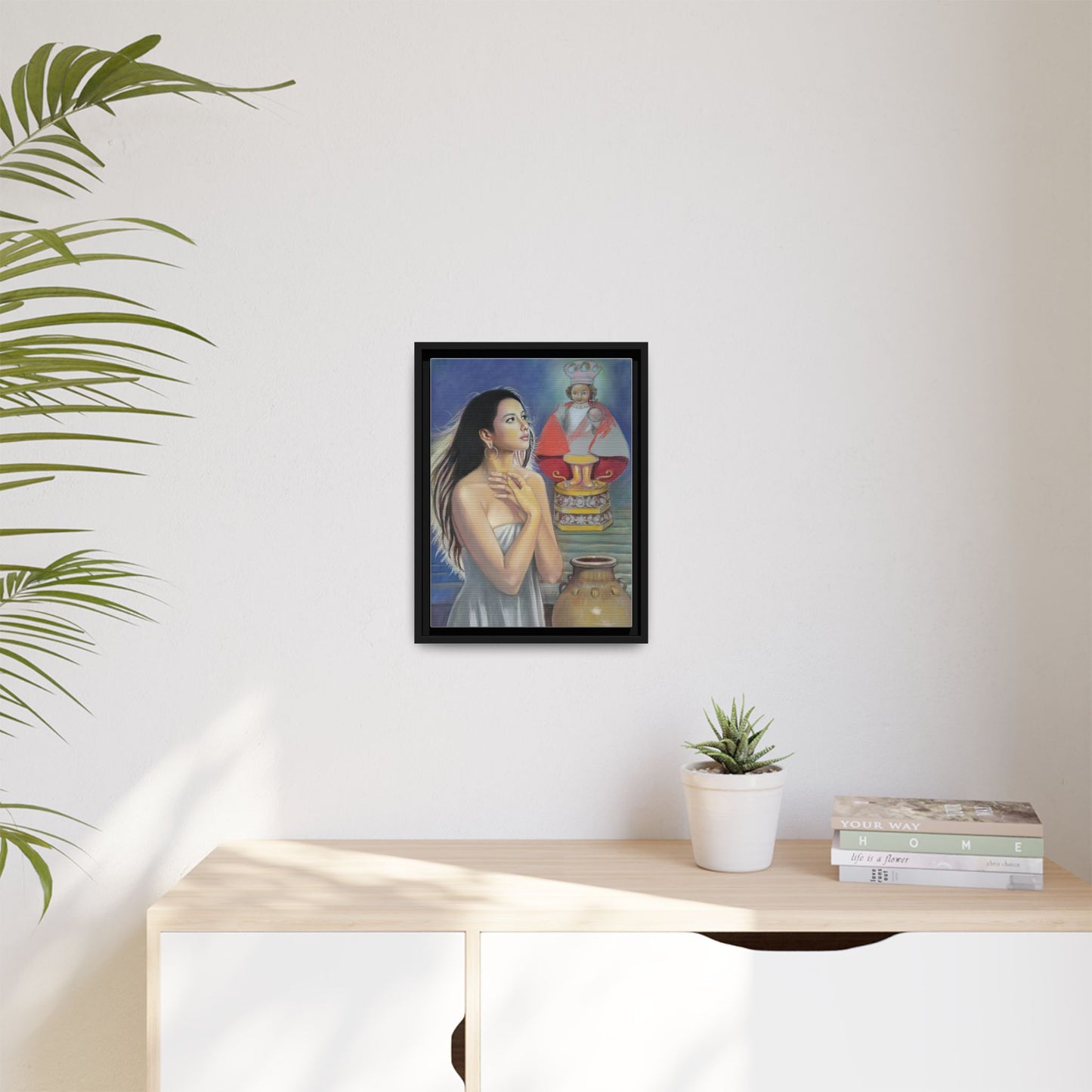 Sto. Niño and Queen Juana - Framed Canvas Print