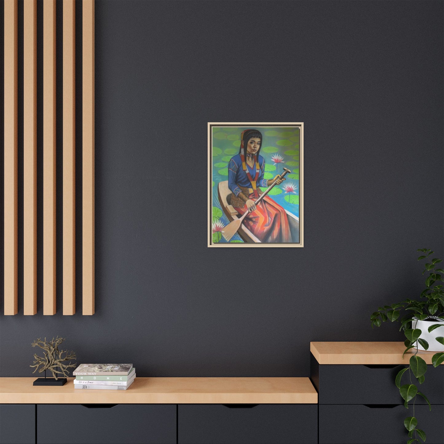 A T'boli Maiden in a Boat (2018)- Framed Canvas Print
