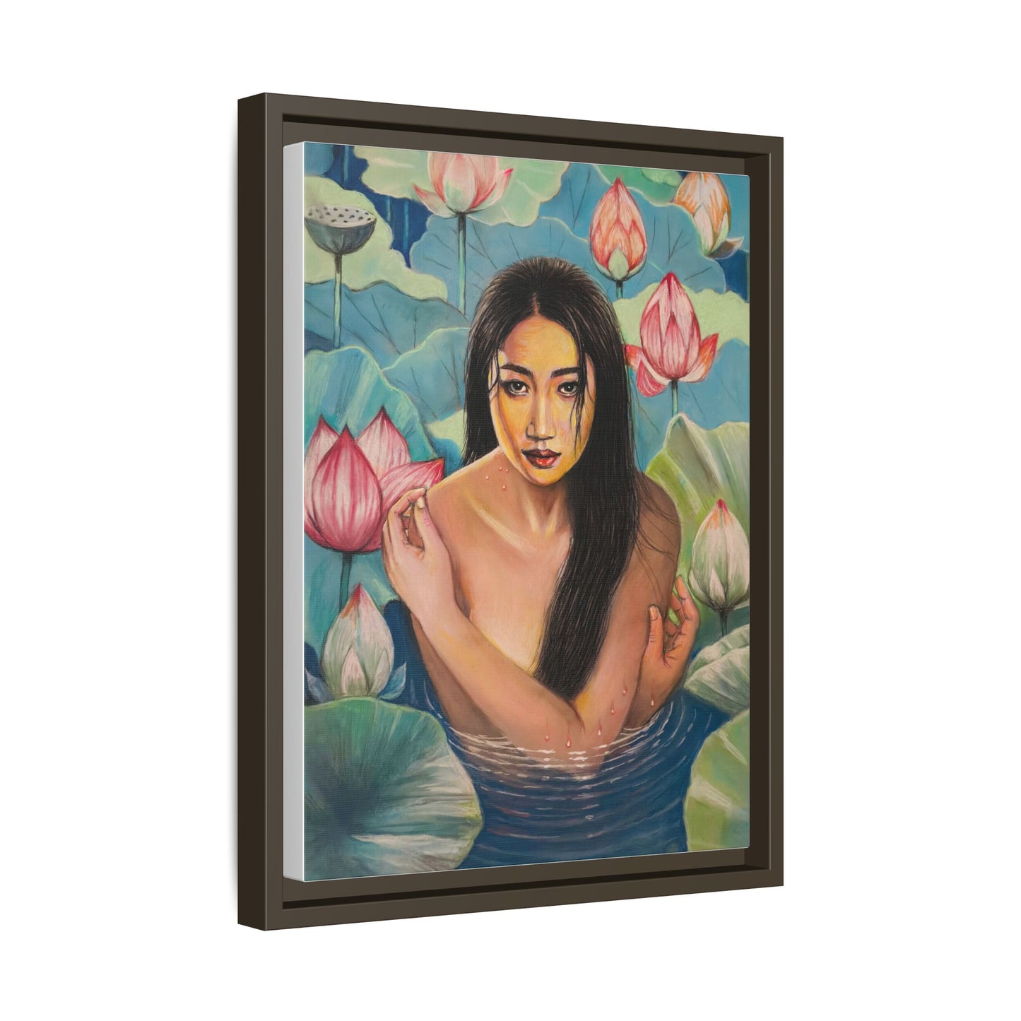 Lotus in Bloom (2024) - Framed Canvas Print