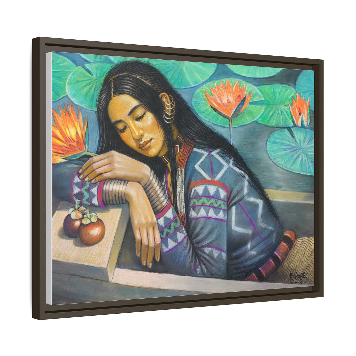 T'boli Girl by the Lake (2021)- Framed Canvas Print
