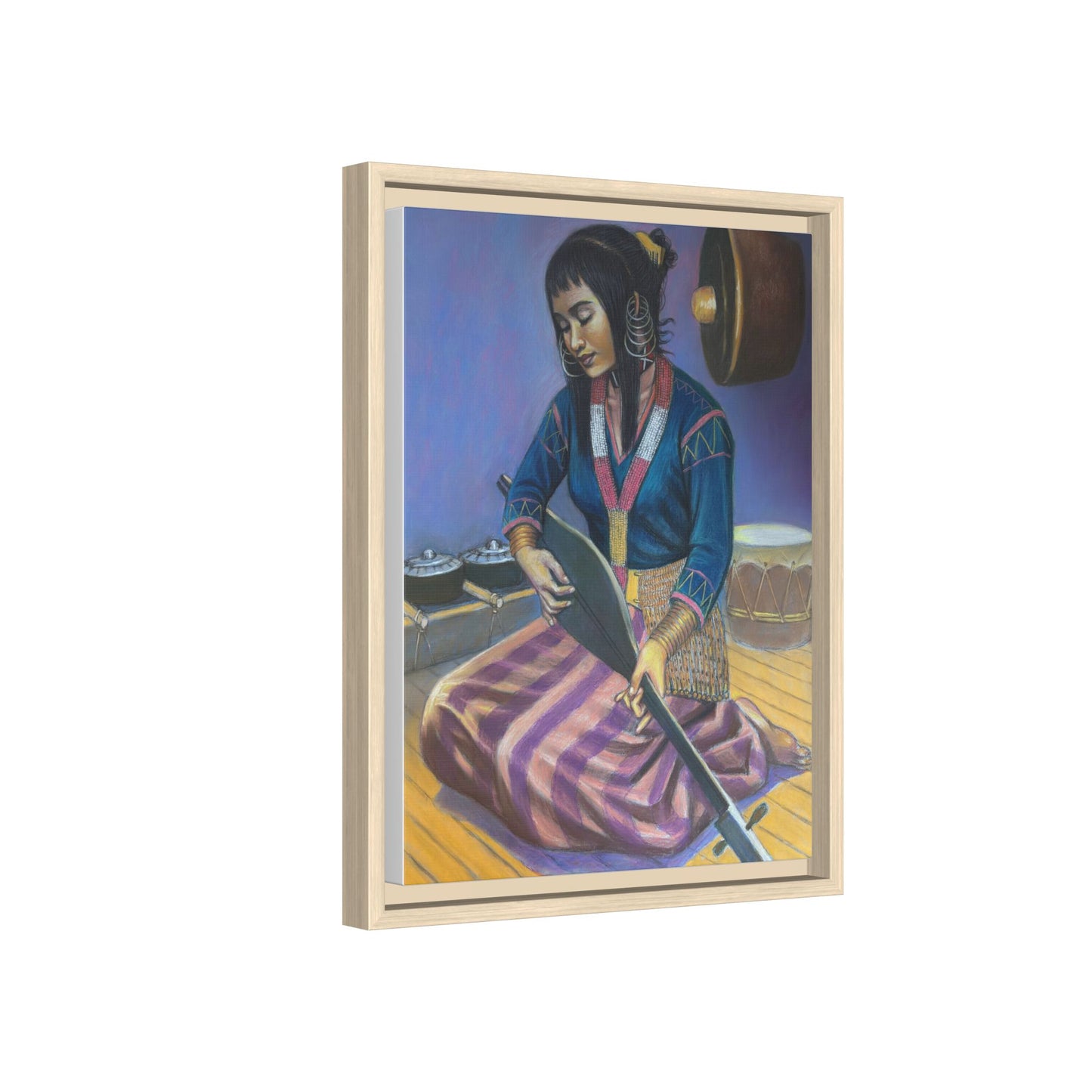 A T'boli Maiden in a Boat (2018)- Framed Canvas Print