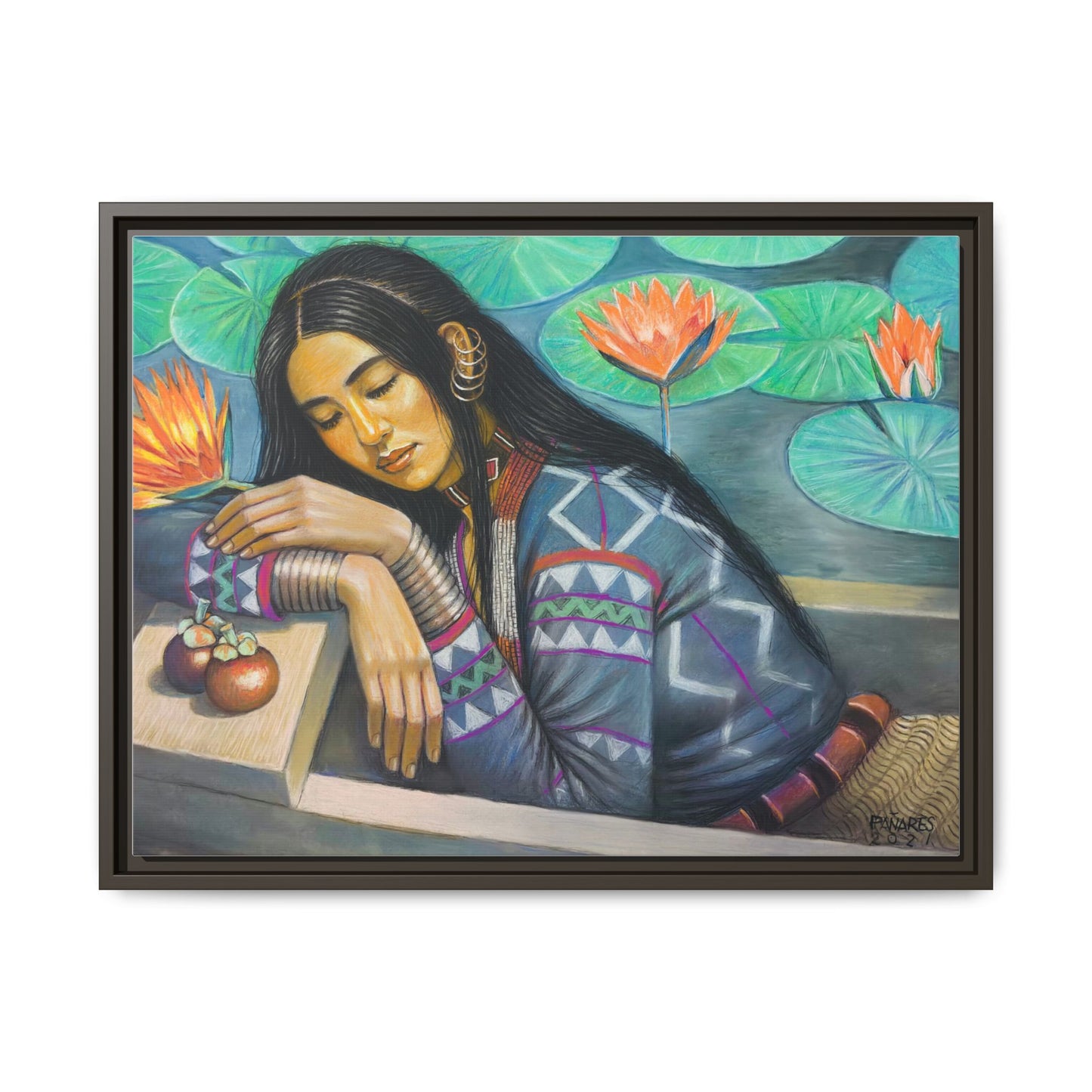 T'boli Girl by the Lake (2021)- Framed Canvas Print