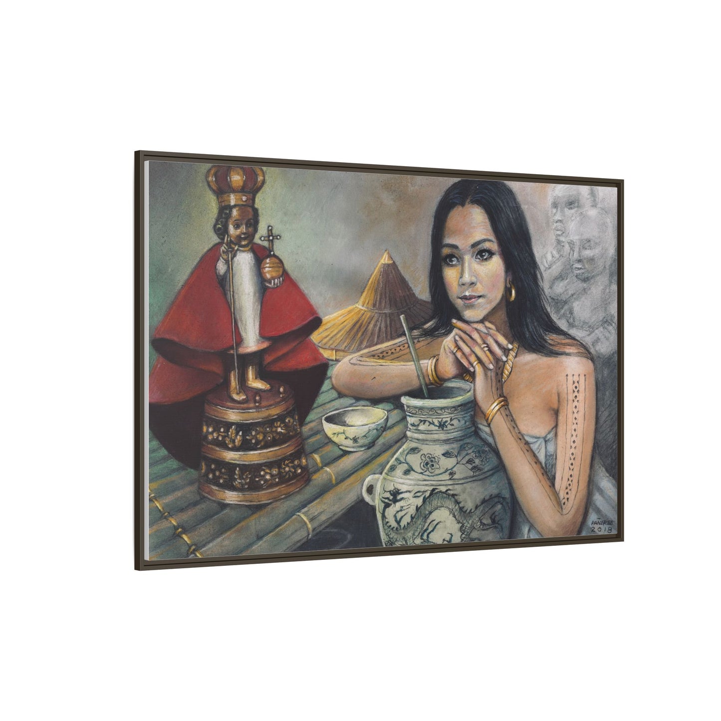Sto. Niño and a Sugbuana - Framed Canvas Print