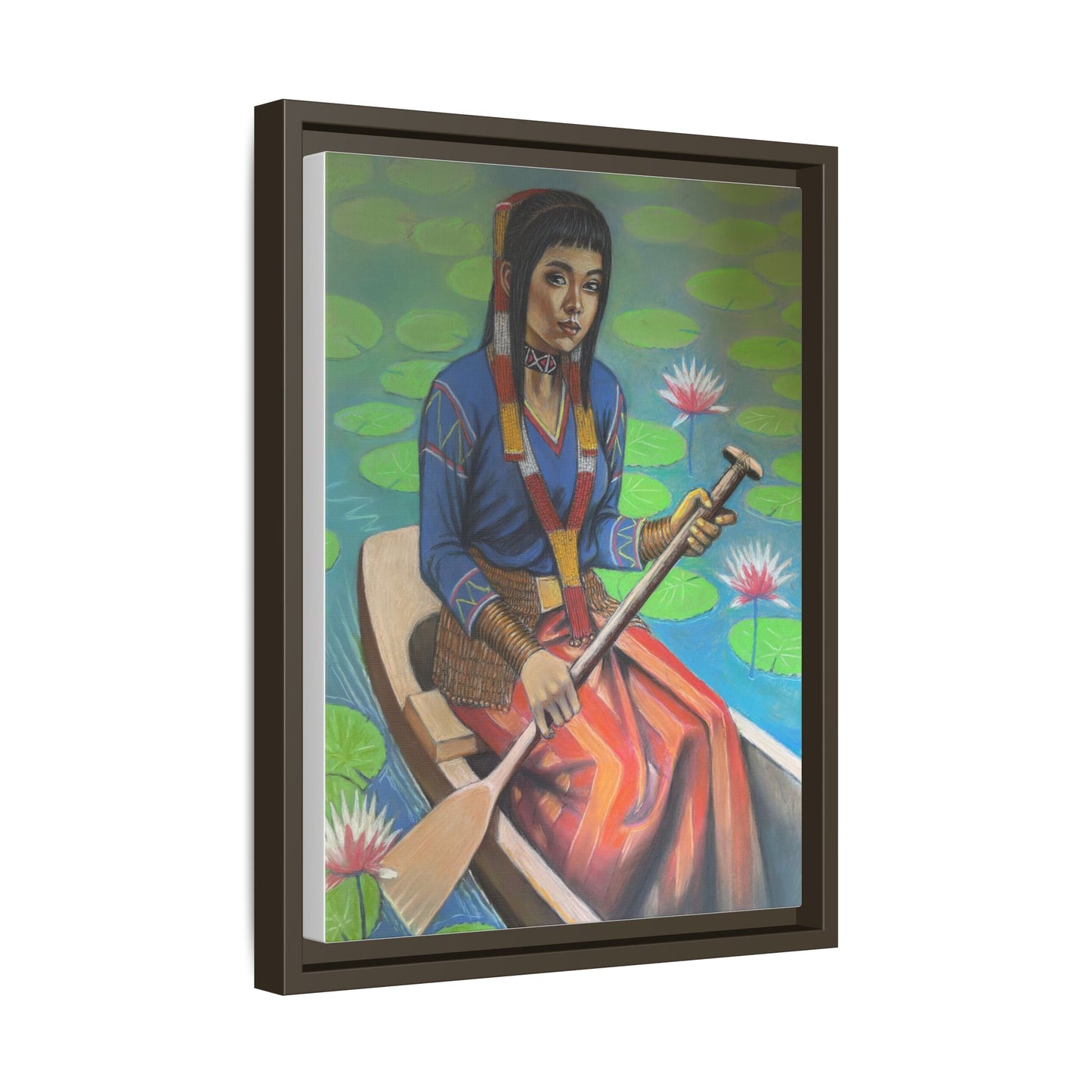 A T'boli Maiden in a Boat (2018)- Framed Canvas Print