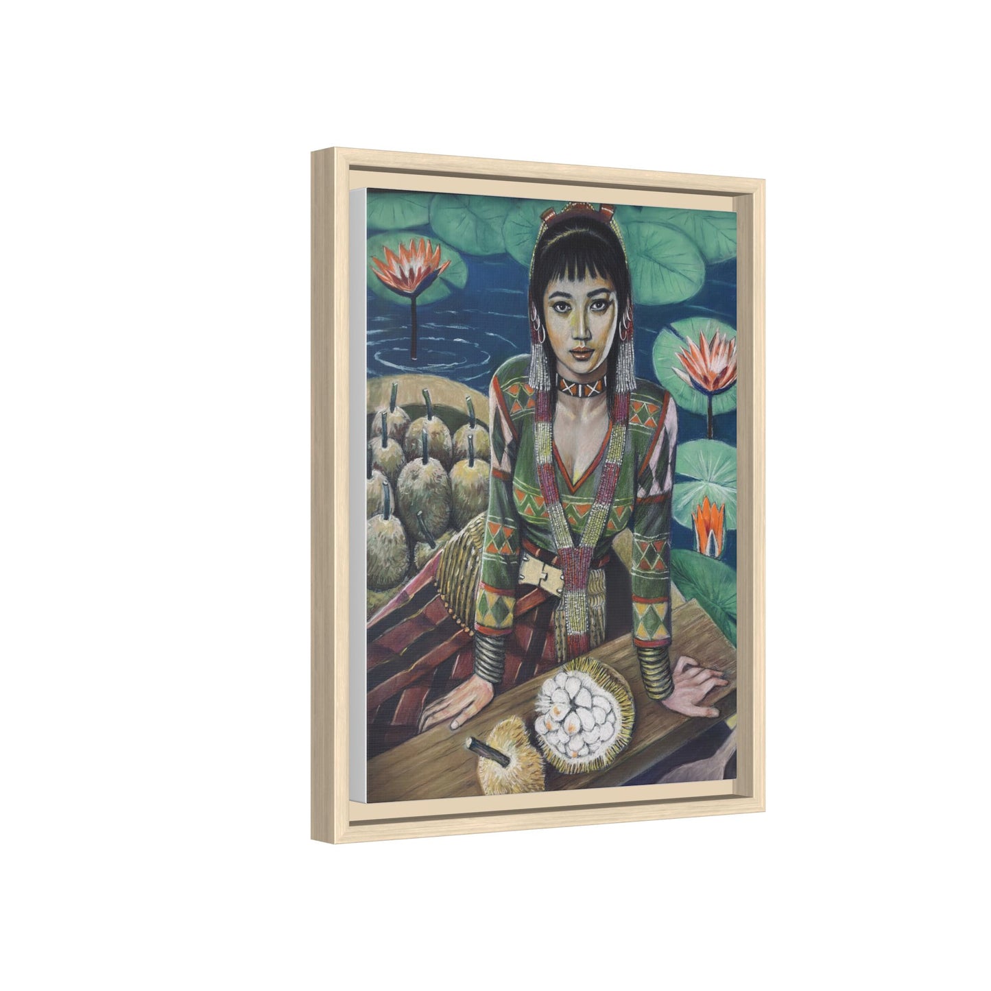 T’boli Girl with Marang (2020) - Framed Canvas Print