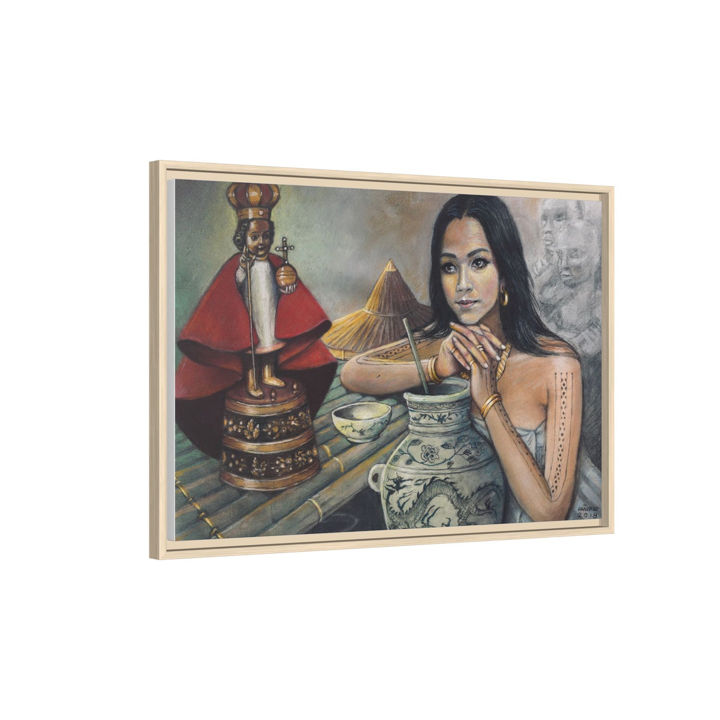 Sto. Niño and a Sugbuana - Framed Canvas Print