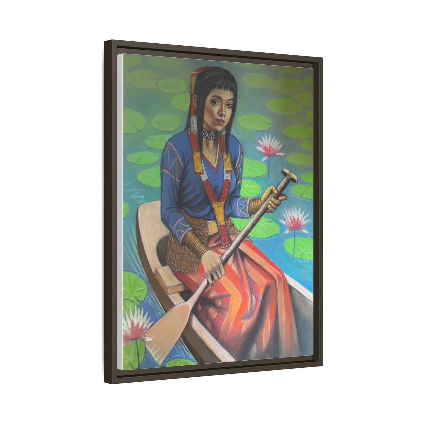 A T'boli Maiden in a Boat (2018)- Framed Canvas Print