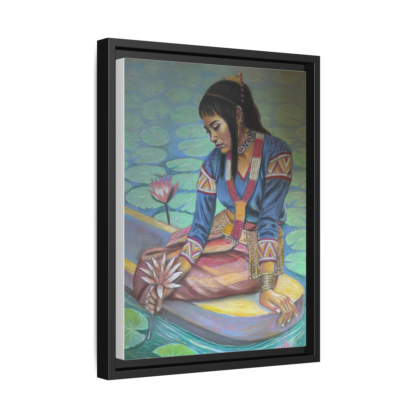 A T'boli Maiden in a Boat (2018)- Framed Canvas Print