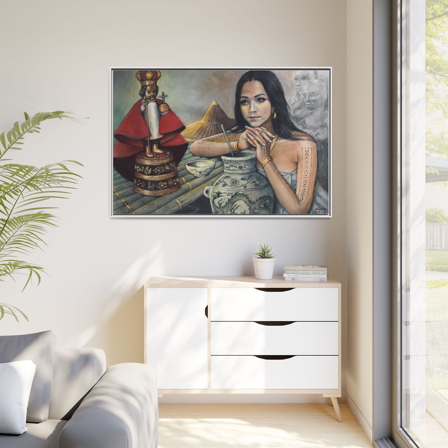 Sto. Niño and a Sugbuana - Framed Canvas Print