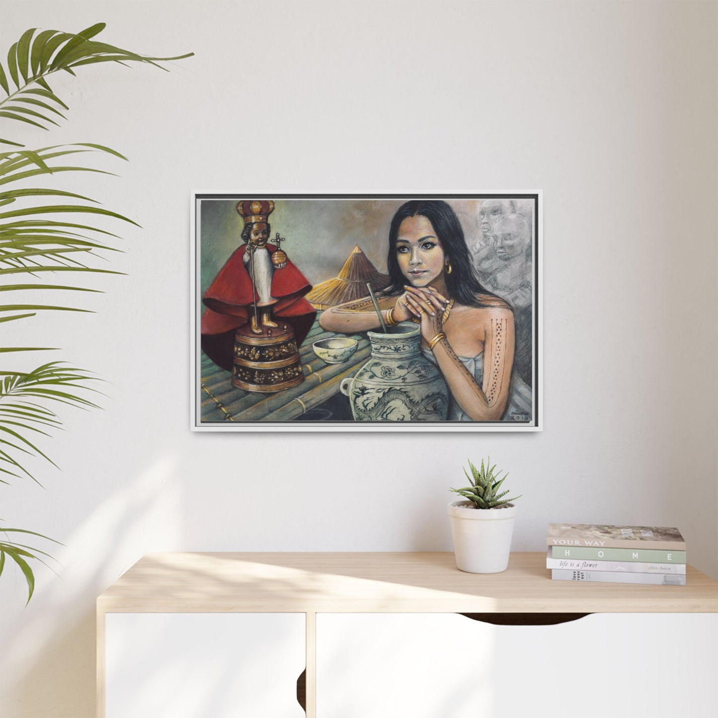 Sto. Niño and a Sugbuana - Framed Canvas Print