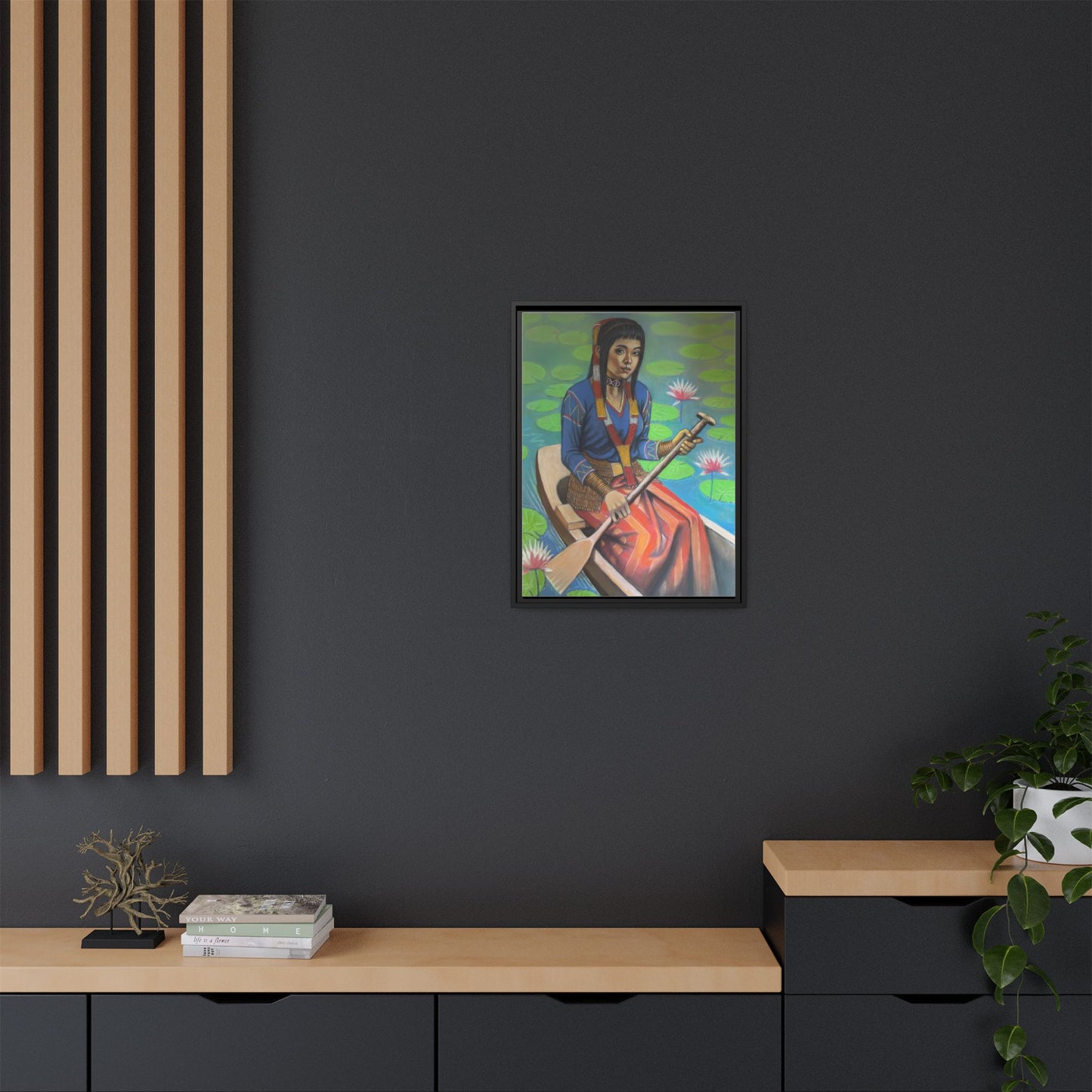 A T'boli Maiden in a Boat (2018)- Framed Canvas Print