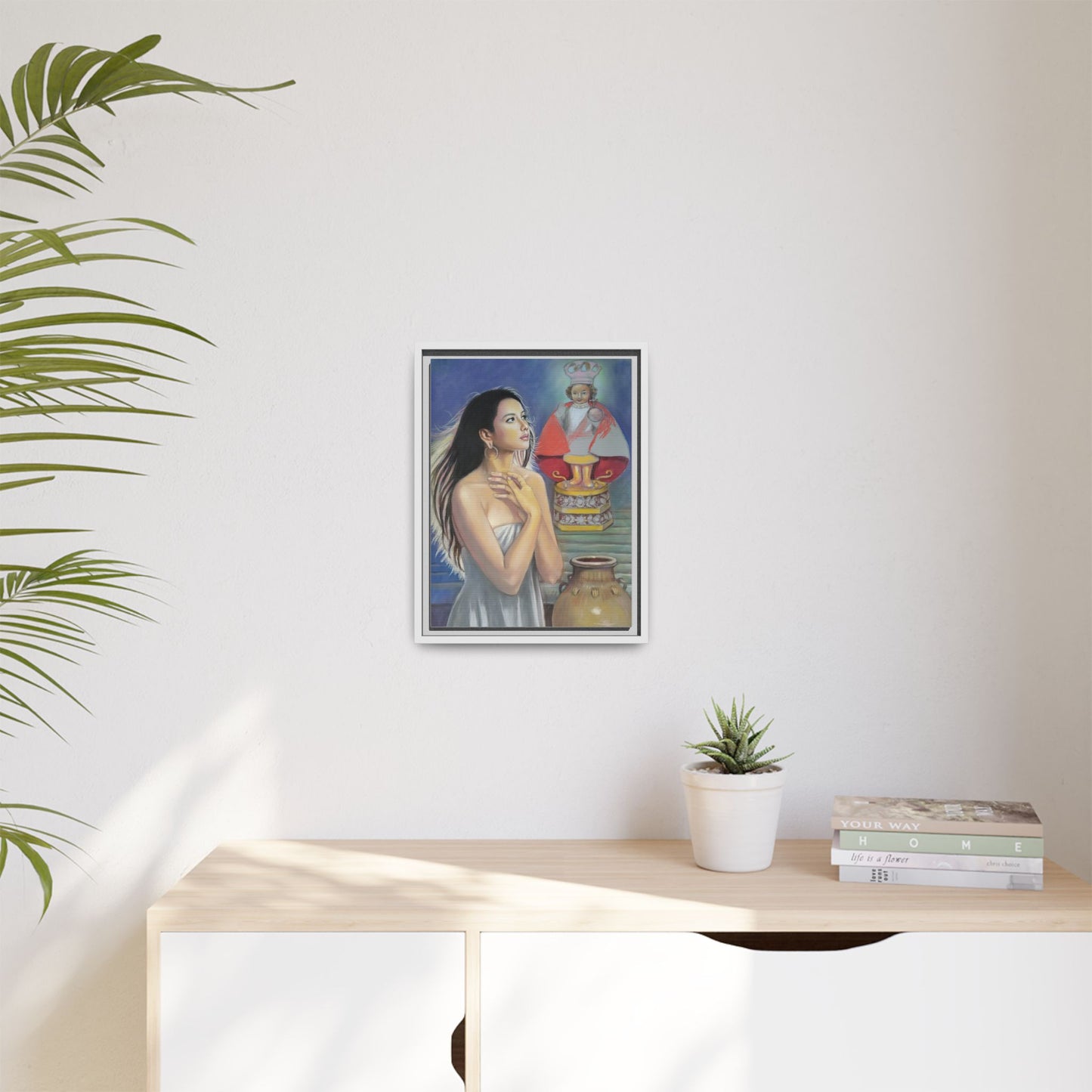 Sto. Niño and Queen Juana - Framed Canvas Print