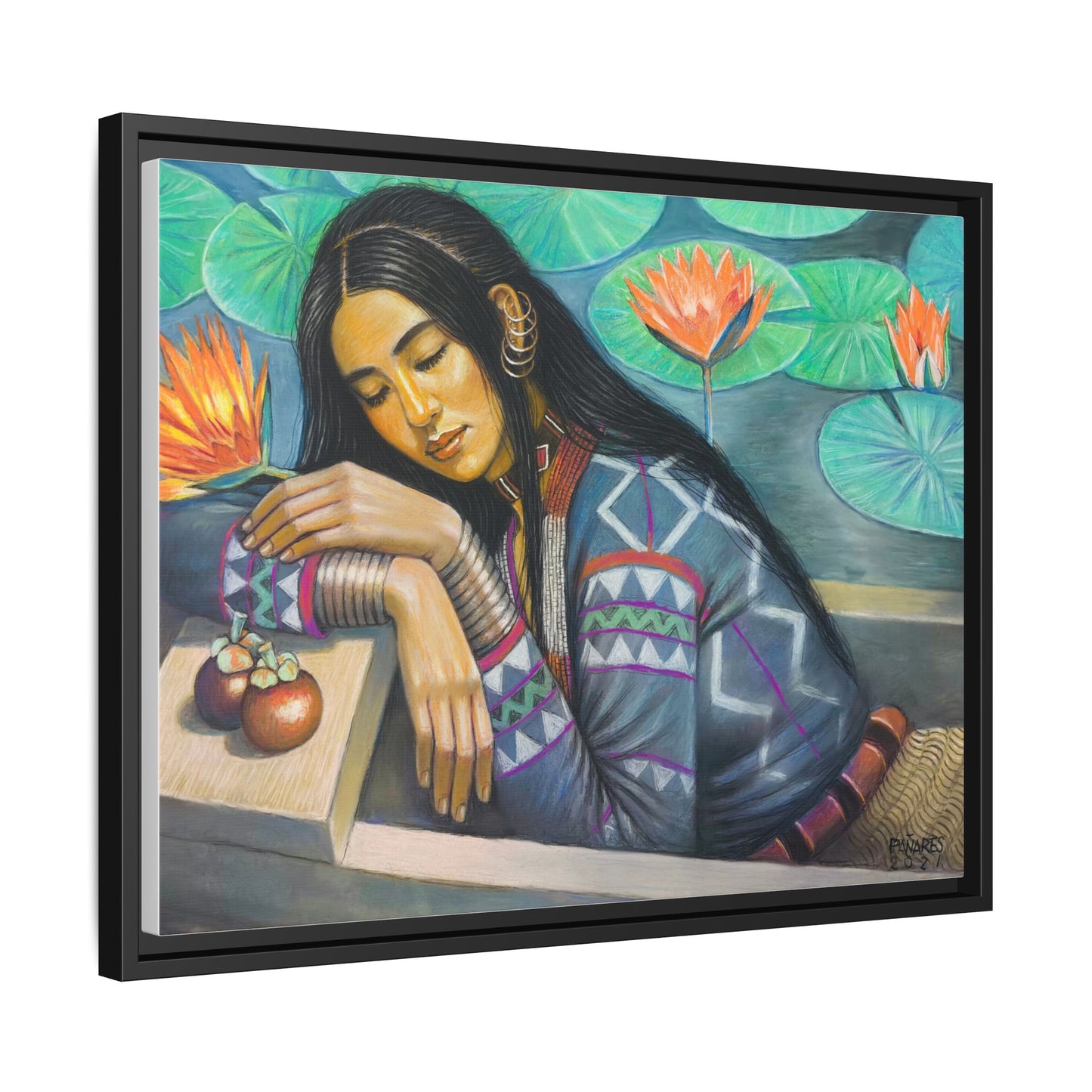 T'boli Girl by the Lake (2021)- Framed Canvas Print