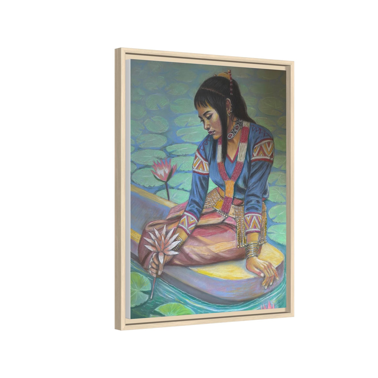 A T'boli Maiden in a Boat (2018)- Framed Canvas Print