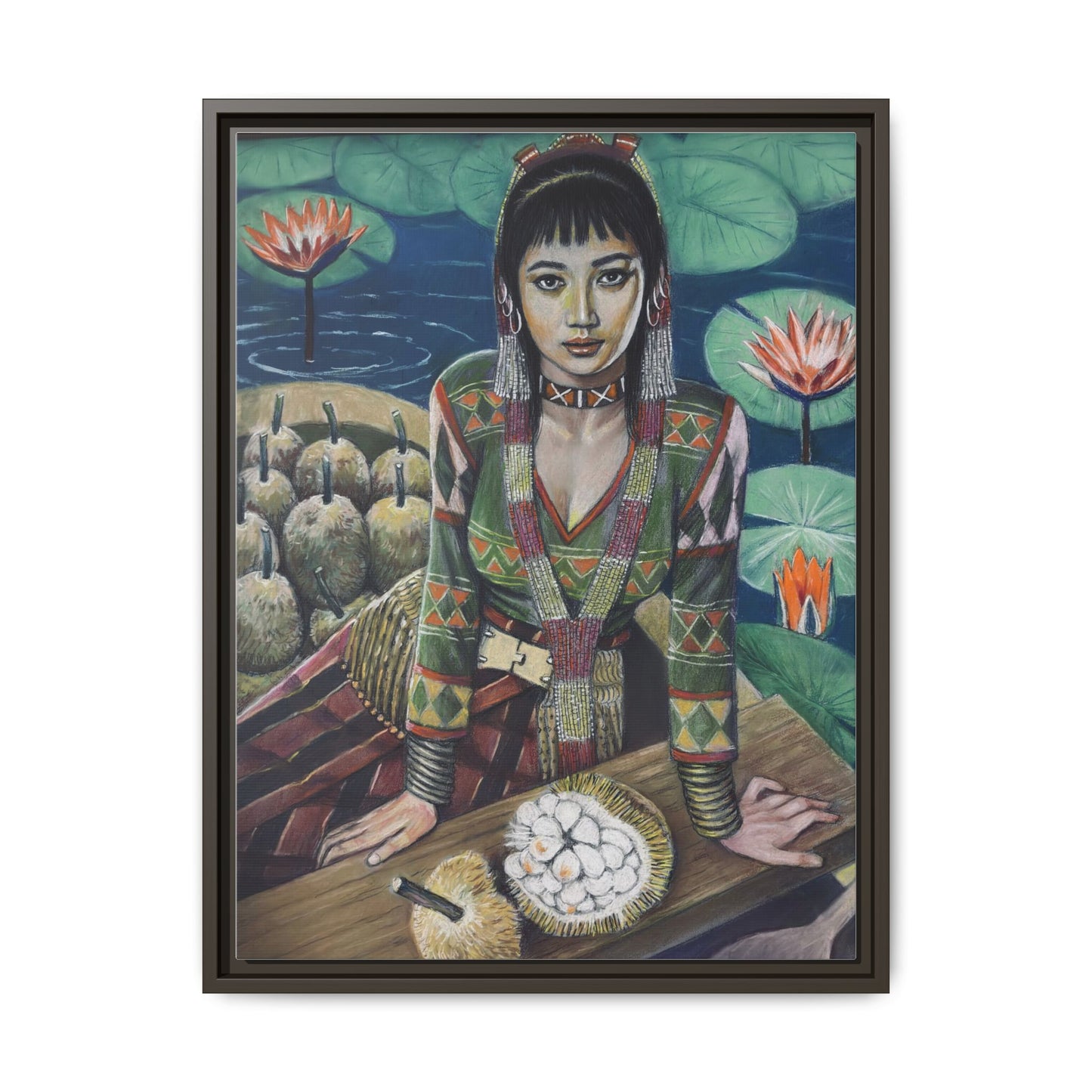 T’boli Girl with Marang (2020) - Framed Canvas Print