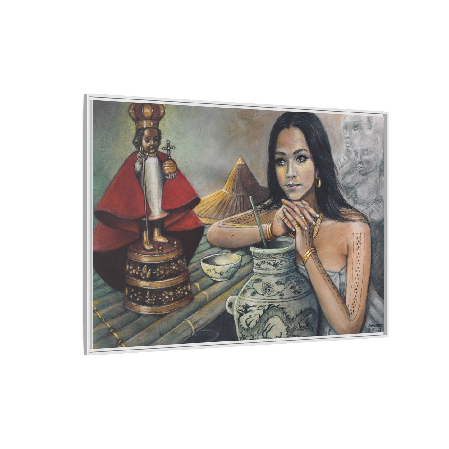 Sto. Niño and a Sugbuana - Framed Canvas Print
