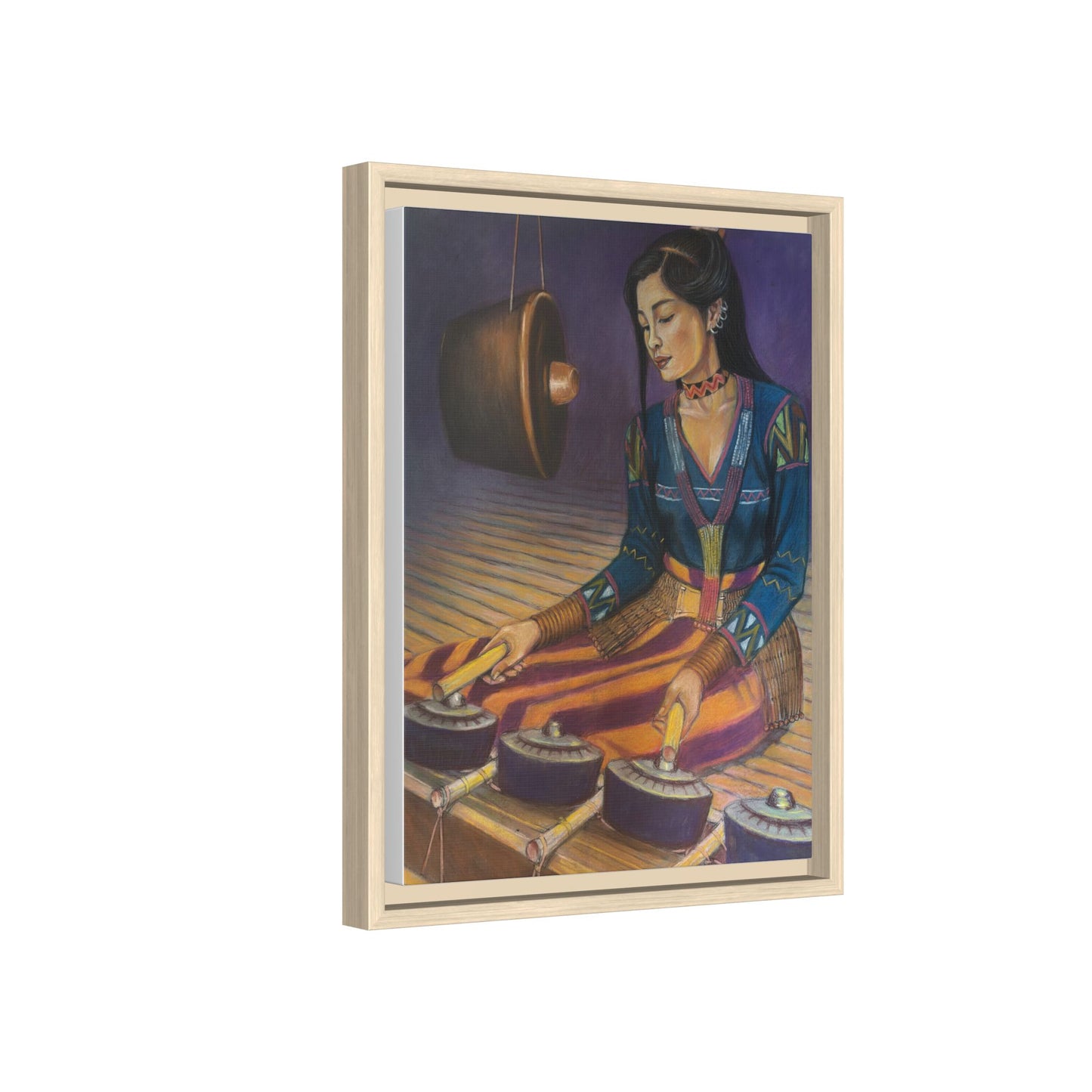 A T'boli Musician (2018) - Framed Canvas Print