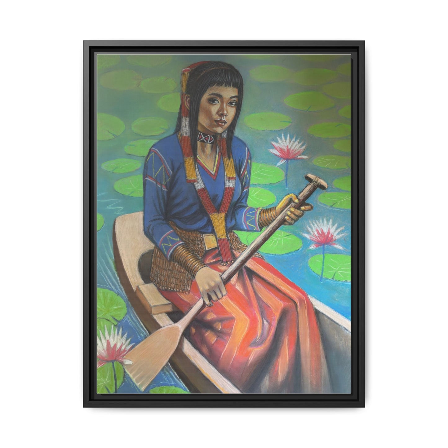 A T'boli Maiden in a Boat (2018)- Framed Canvas Print