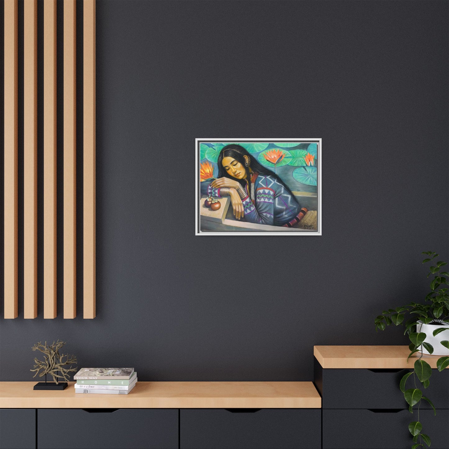 T'boli Girl by the Lake (2021)- Framed Canvas Print
