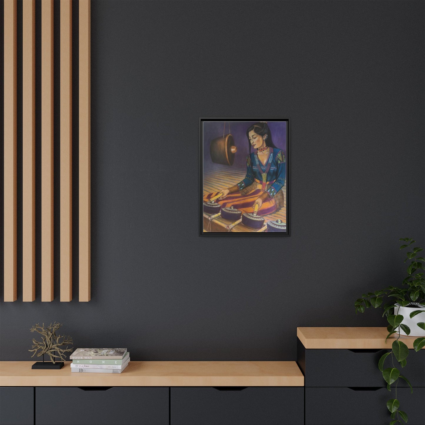 A T'boli Musician (2018) - Framed Canvas Print