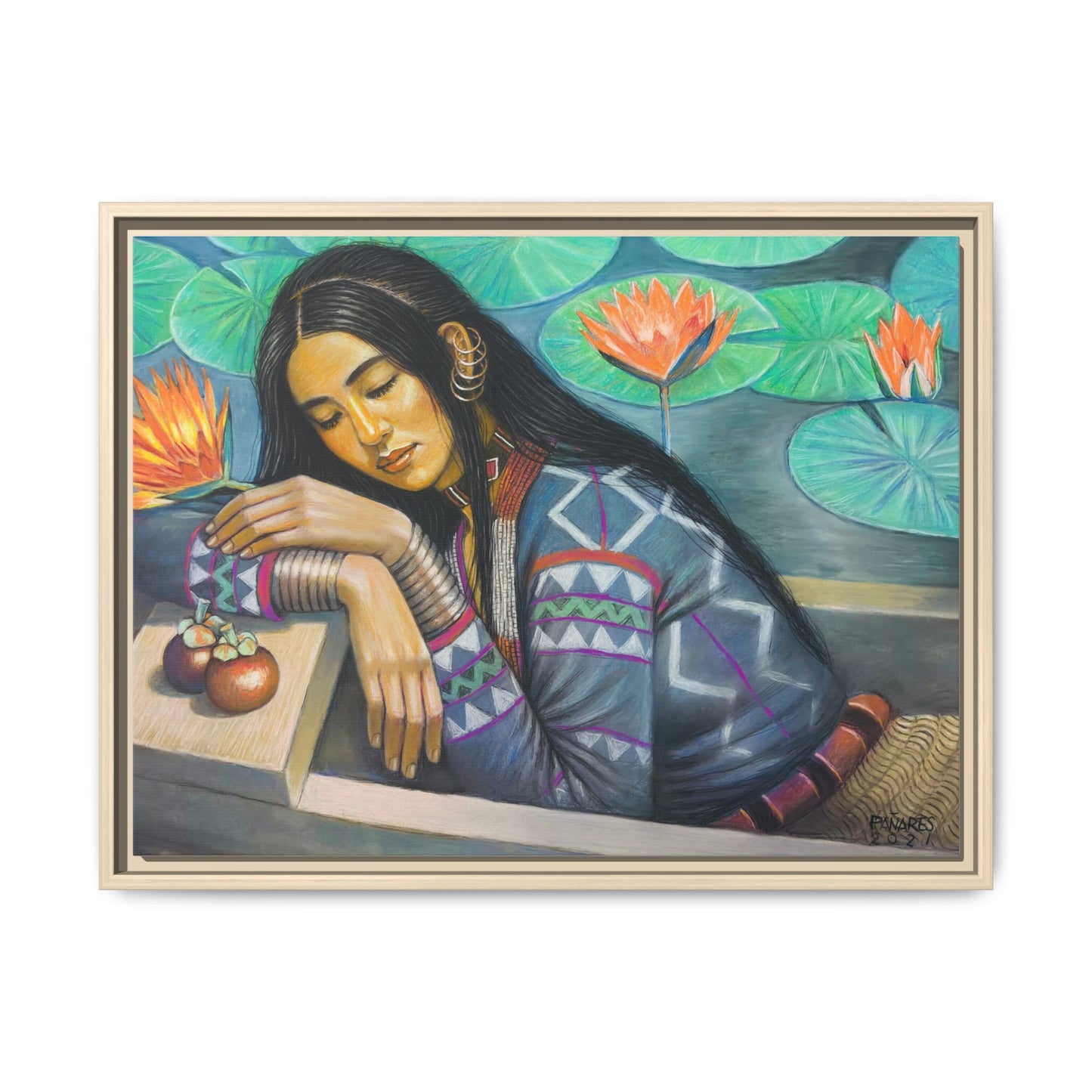 T'boli Girl by the Lake (2021)- Framed Canvas Print