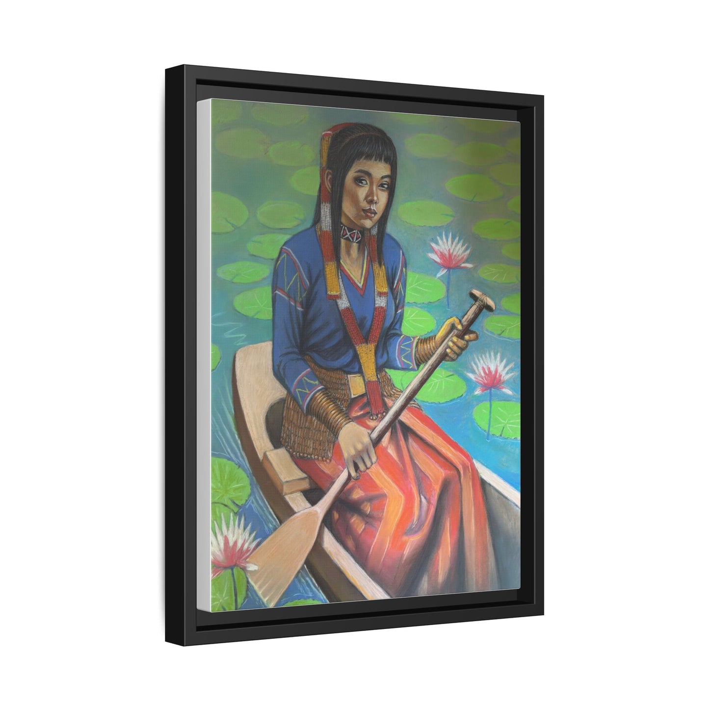 A T'boli Maiden in a Boat (2018)- Framed Canvas Print