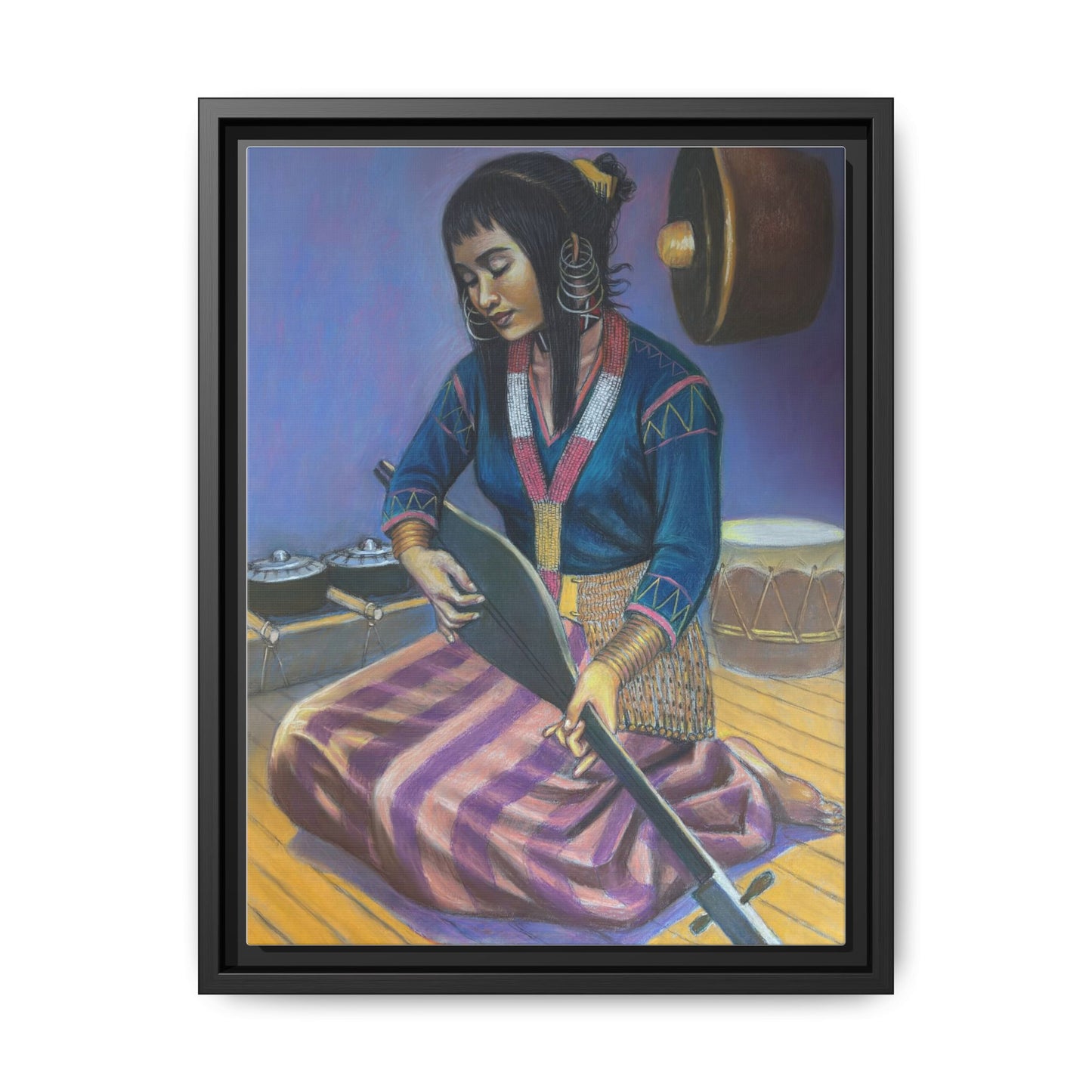 A T'boli Maiden in a Boat (2018)- Framed Canvas Print