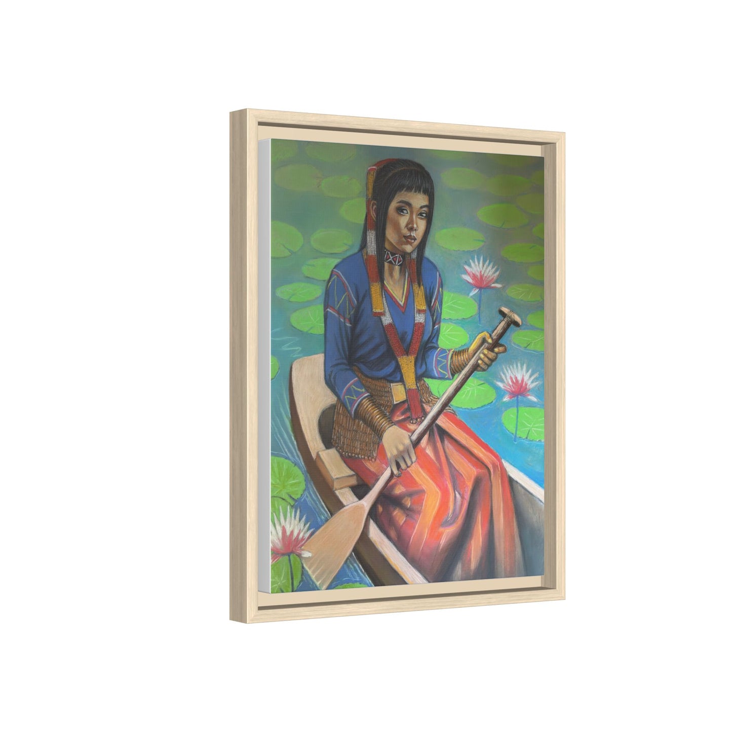 A T'boli Maiden in a Boat (2018)- Framed Canvas Print