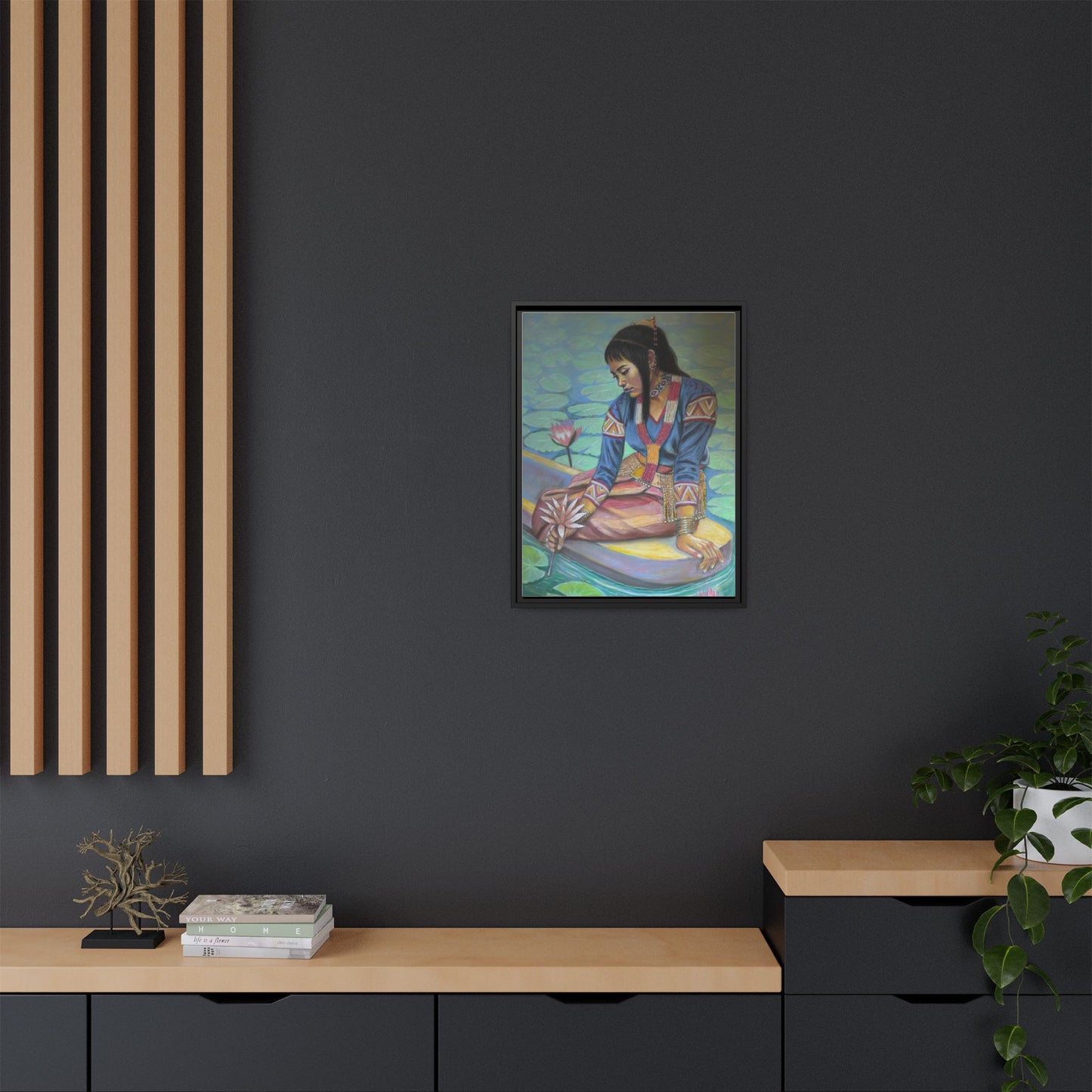 A T'boli Maiden in a Boat (2018)- Framed Canvas Print