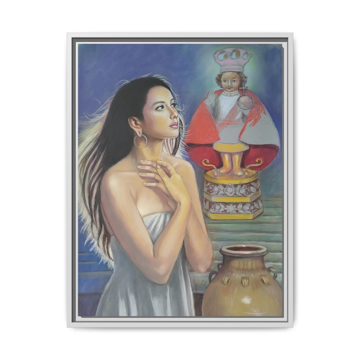 Sto. Niño and Queen Juana - Framed Canvas Print