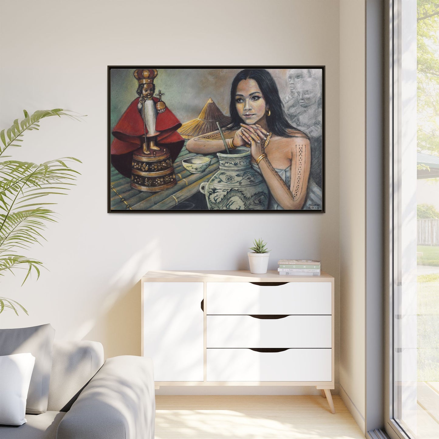 Sto. Niño and a Sugbuana - Framed Canvas Print