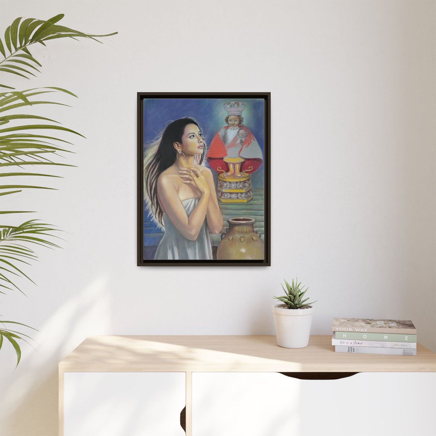 Sto. Niño and Queen Juana - Framed Canvas Print