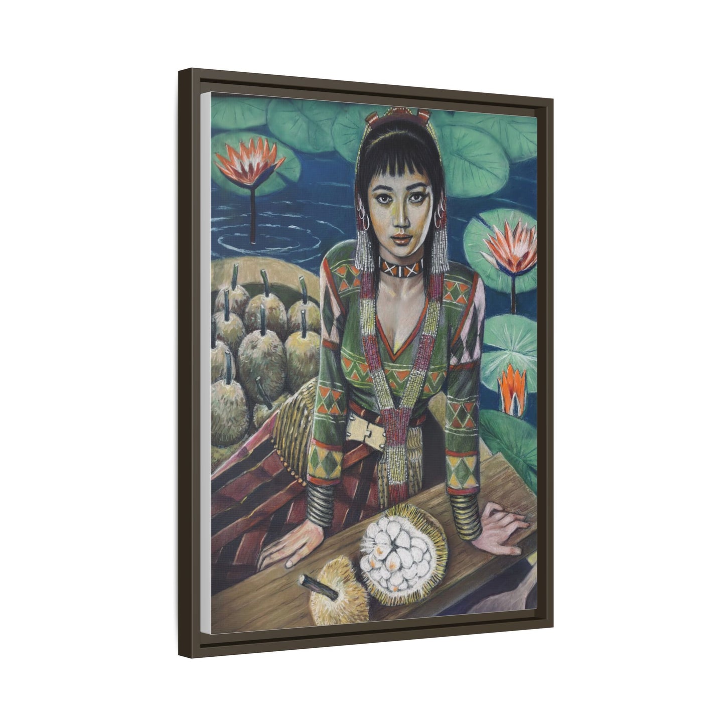 T’boli Girl with Marang (2020) - Framed Canvas Print