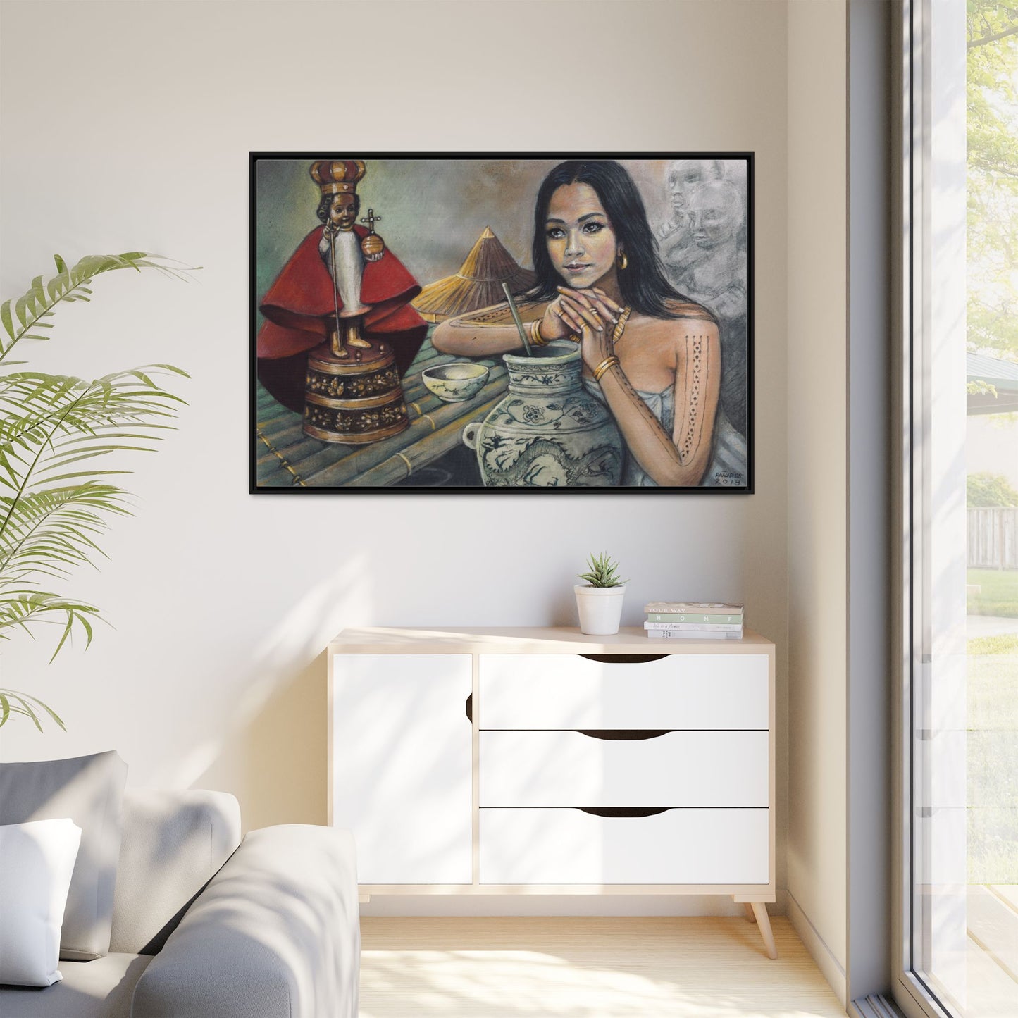 Sto. Niño and a Sugbuana - Framed Canvas Print